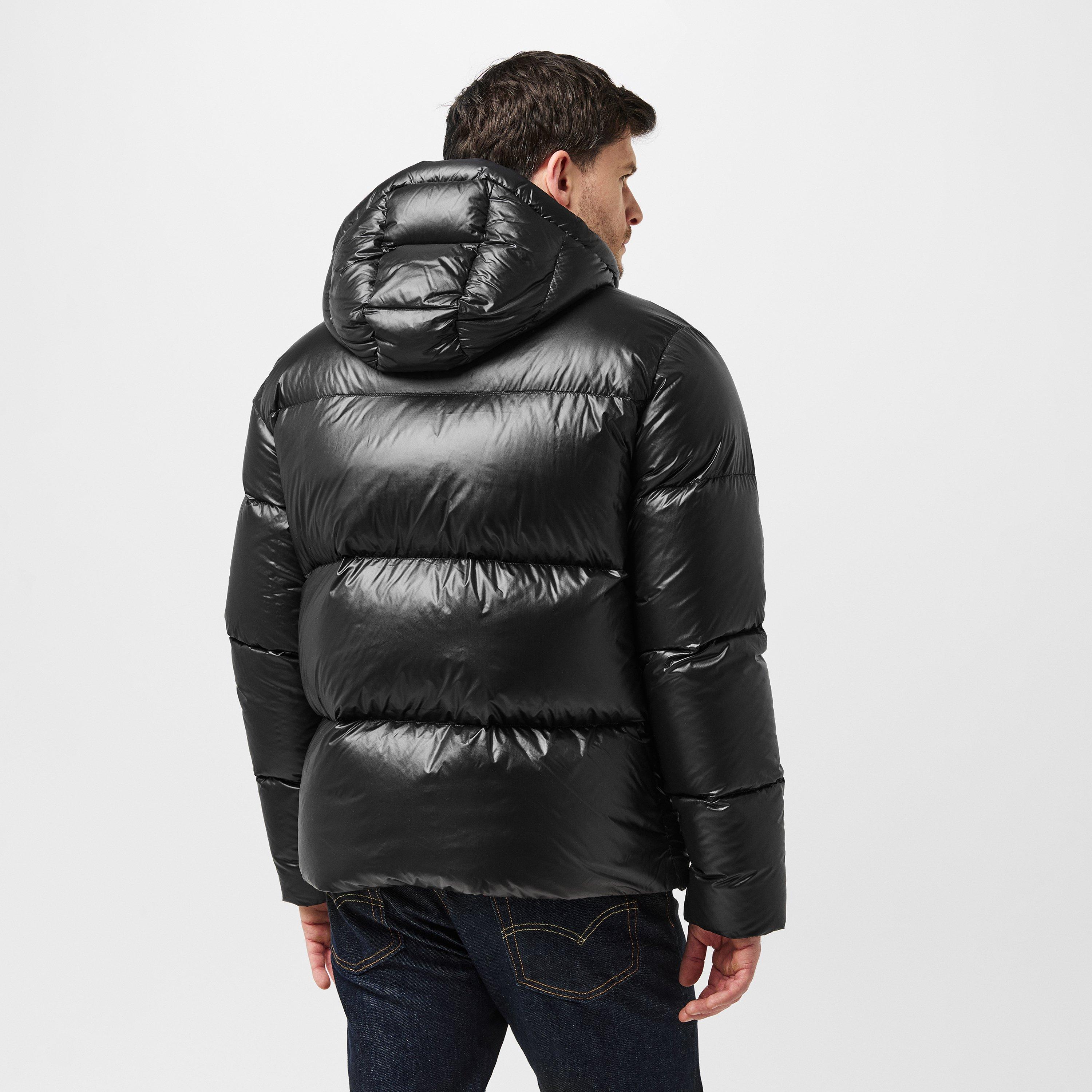 Black - Belstaff - Men's Resolve Waterproof Duck Down Hooded Short Puffer Jacket - 4