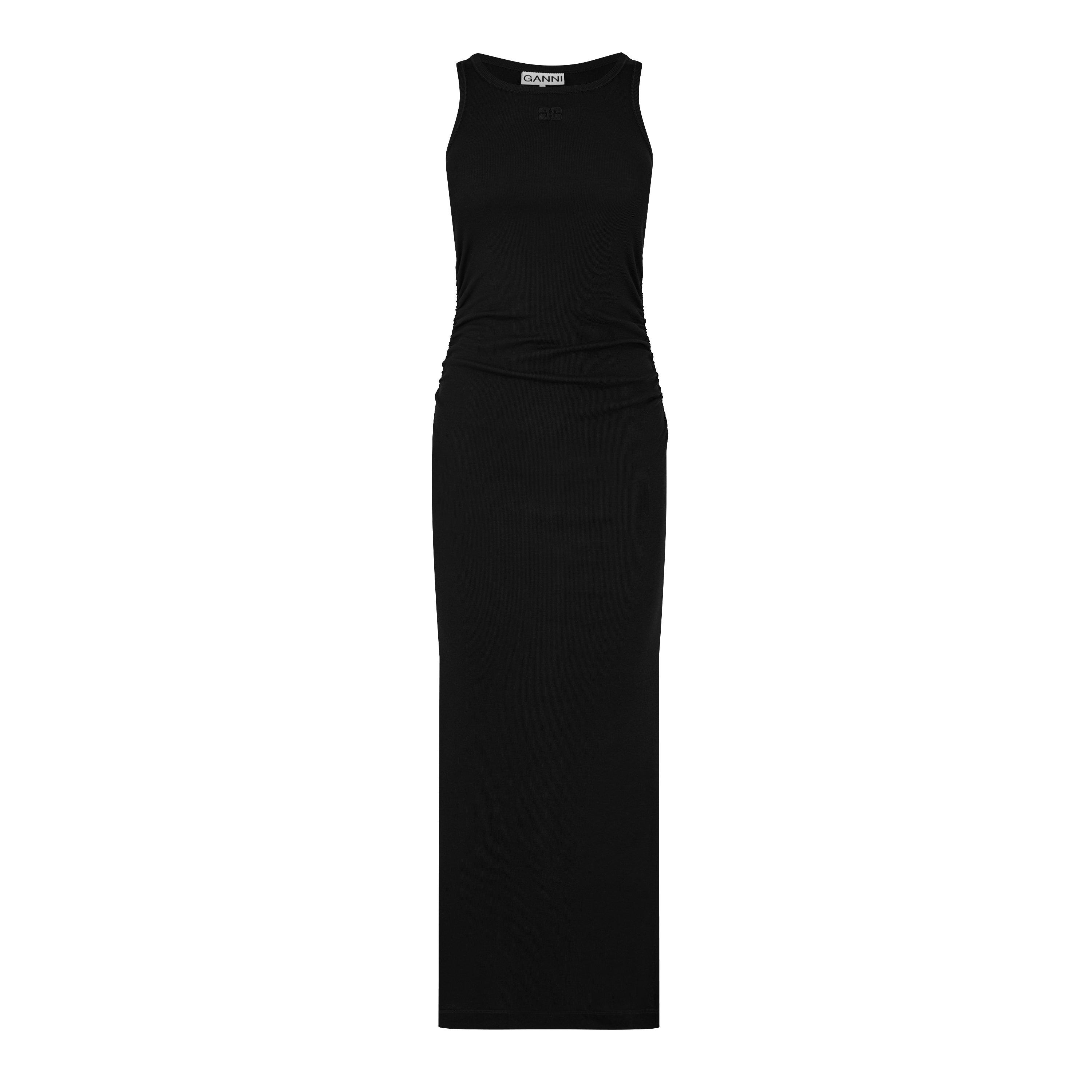 Black - Ganni - Ribbed Tank Dress - 5