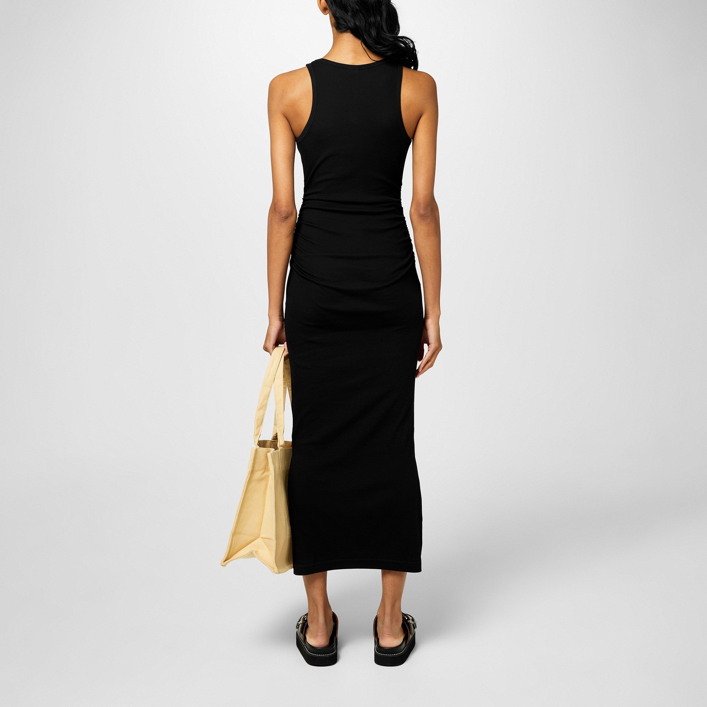 Black - Ganni - Ribbed Tank Dress - 3