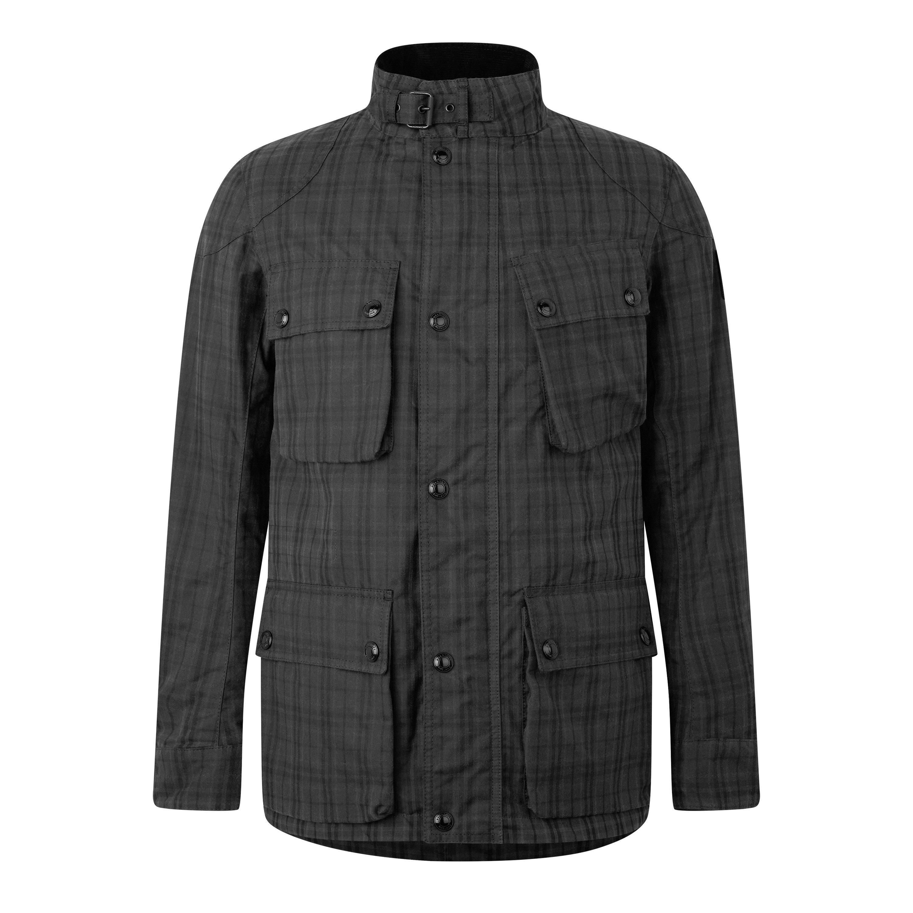 Charcoal/Black - Belstaff - Men's  Fieldmaster Water Resistant Cotton Long Sleeve Wax Jacket - 7
