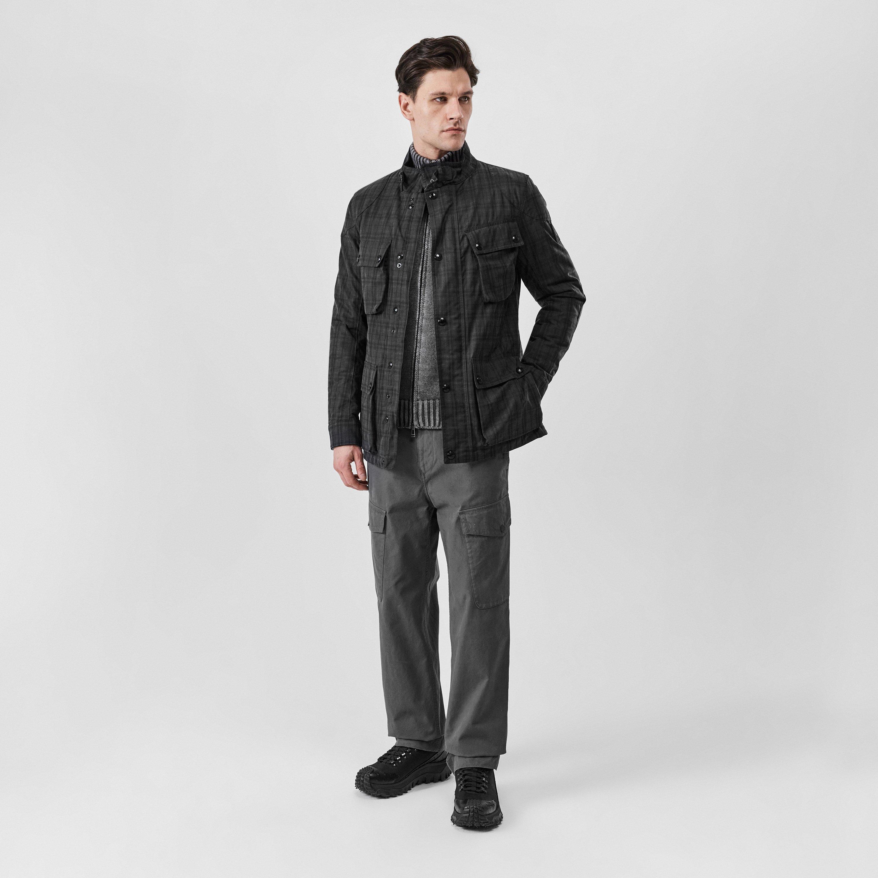 Charcoal/Black - Belstaff - Men's  Fieldmaster Water Resistant Cotton Long Sleeve Wax Jacket - 6