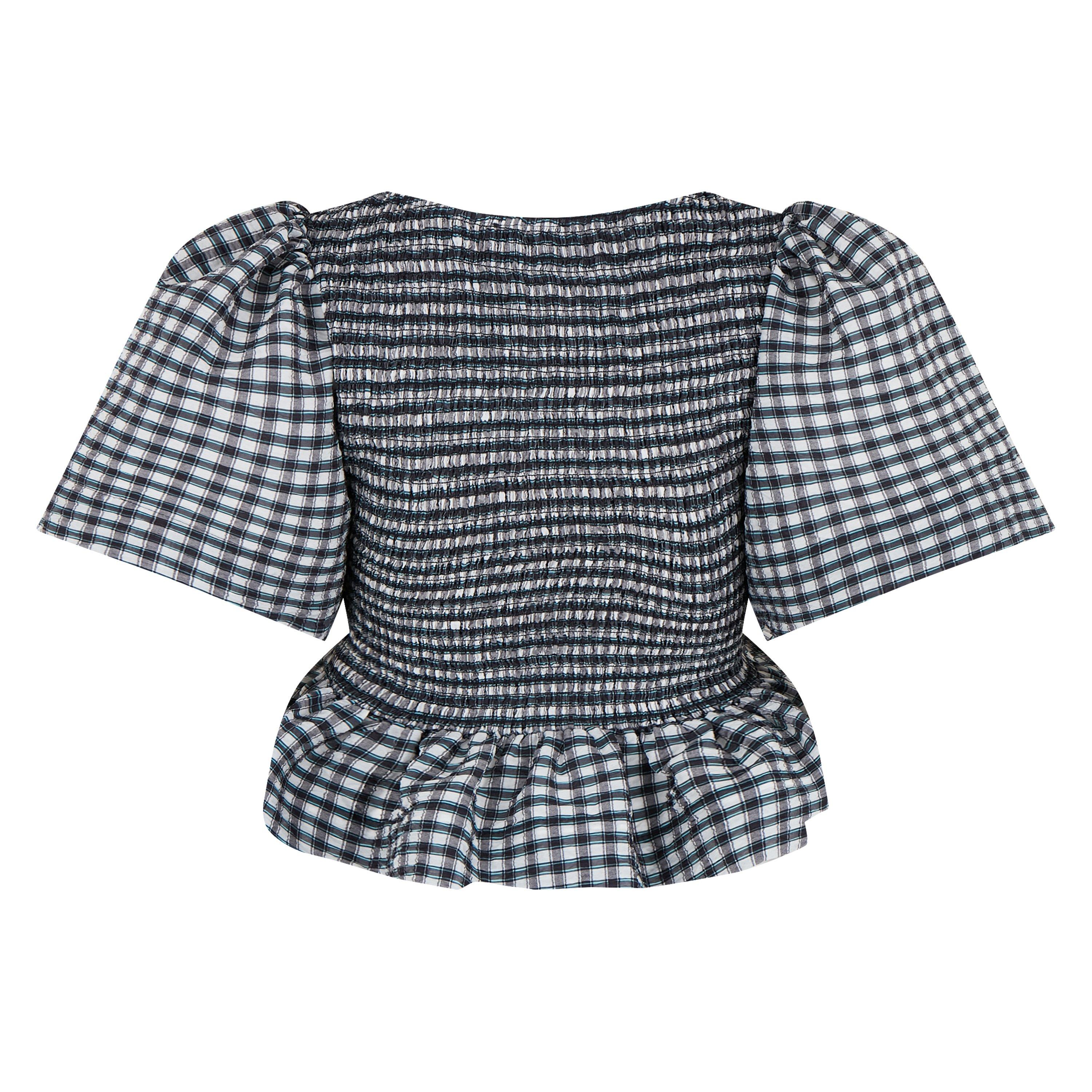 Egret - Ganni - Seersucker Smock Blouse - 6