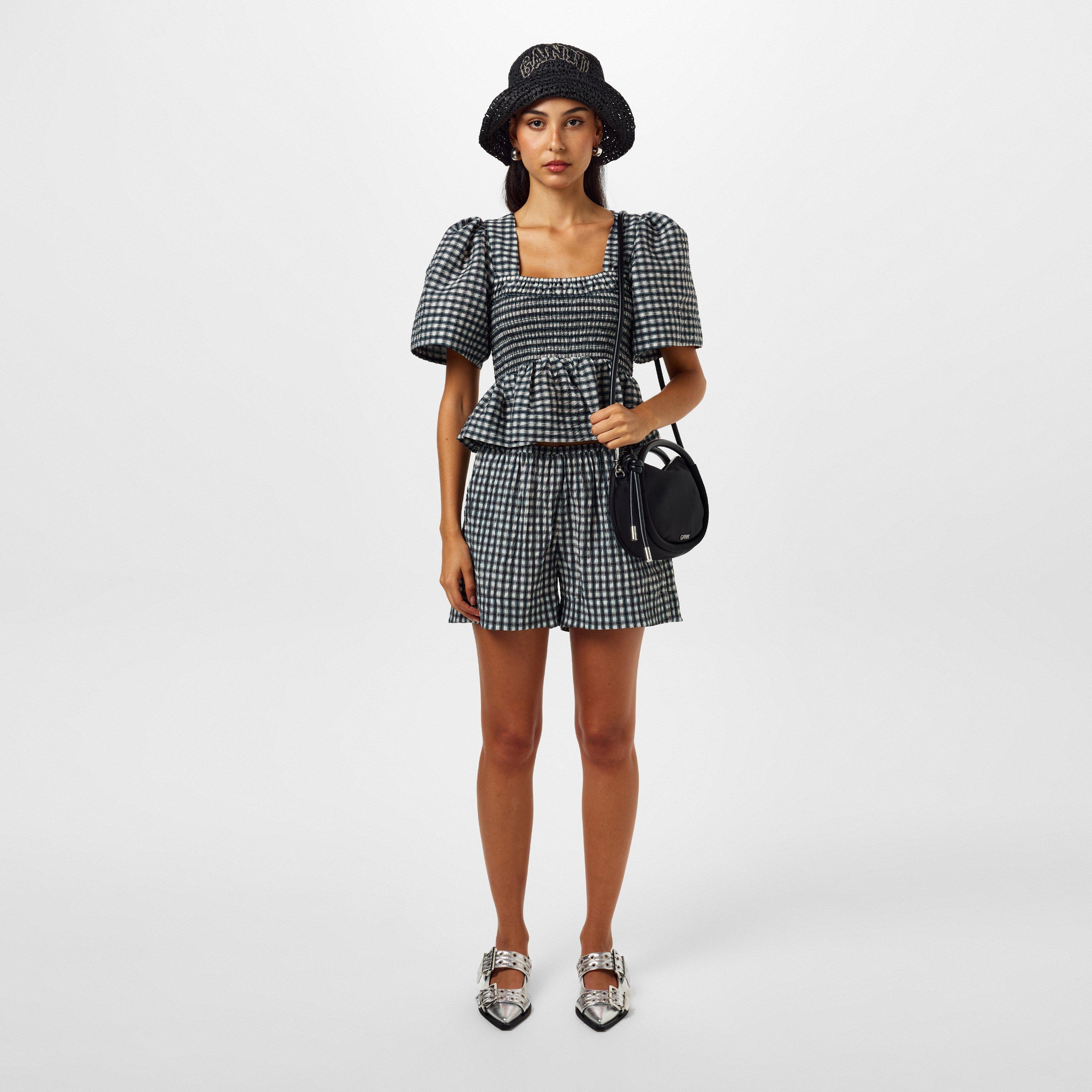 Egret - Ganni - Seersucker Smock Blouse - 4