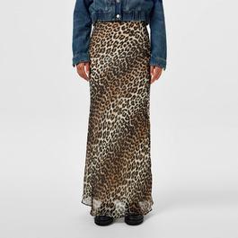 Ganni Leopard Print Maxi Skirt