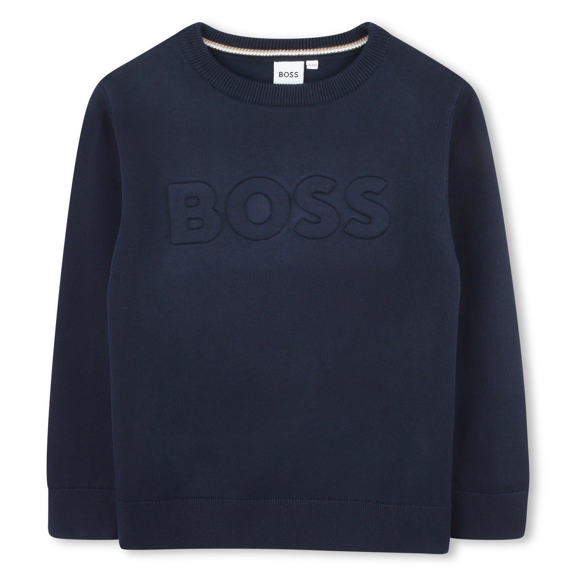 Boss Boys Kids Logo Sweatshirt, Logo Design - Navy 849 - 6 Yrs