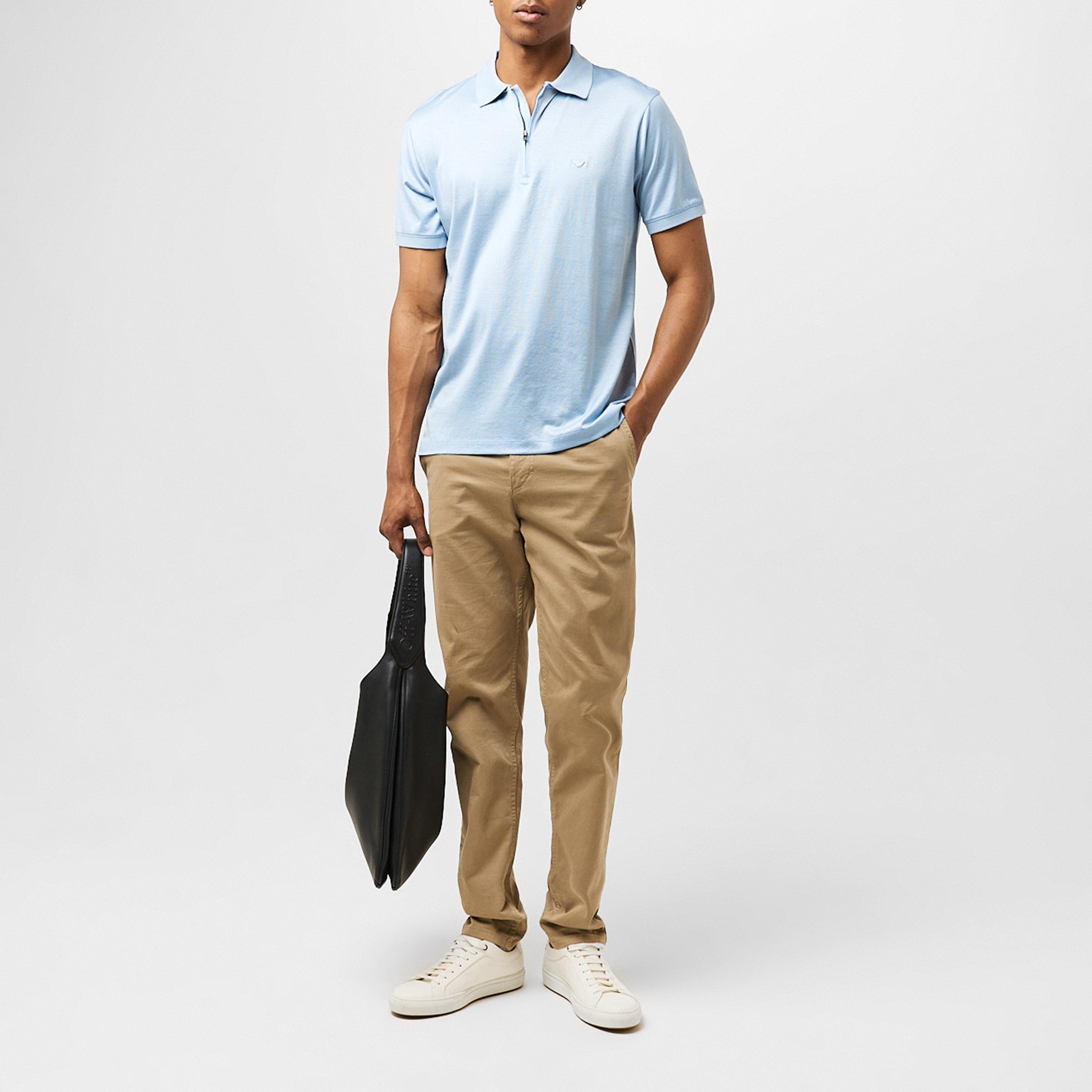 Subdued Blue - Emporio Armani - Men's Short-Sleeve Polo Shirt - 6