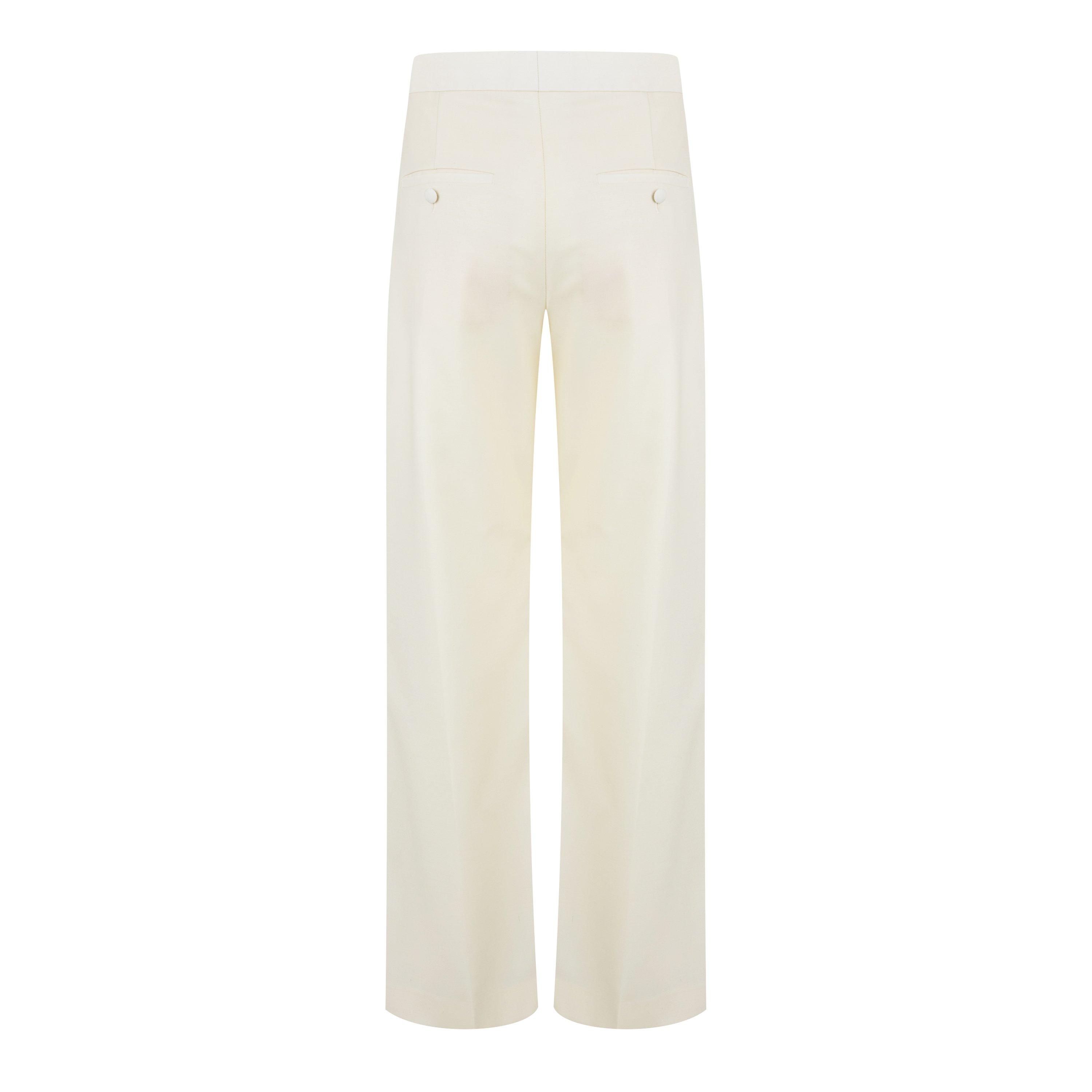 Ecru - GIVENCHY - Women's Mohair Straight Leg Trouser - 6