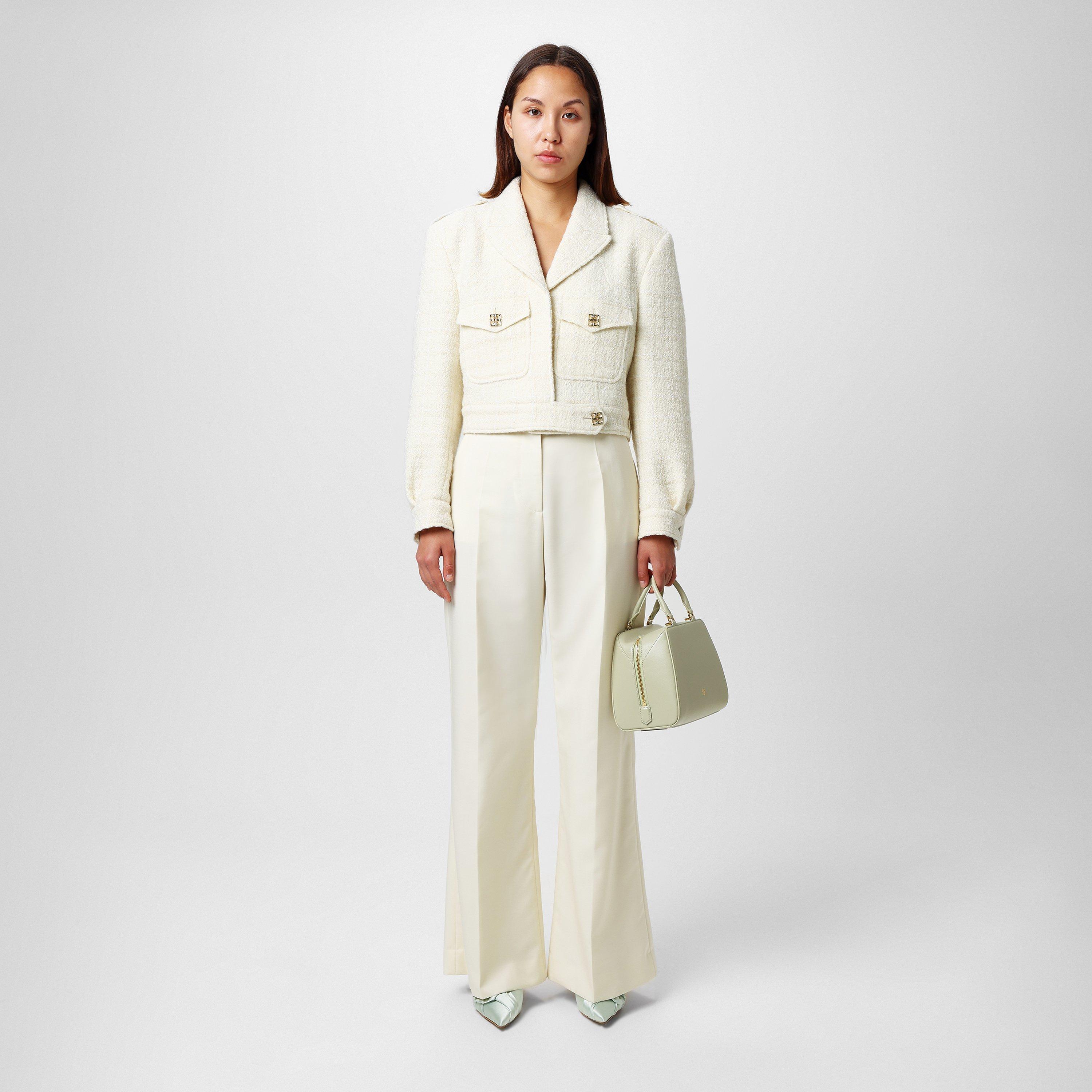 Ecru - GIVENCHY - Women's Mohair Straight Leg Trouser - 4