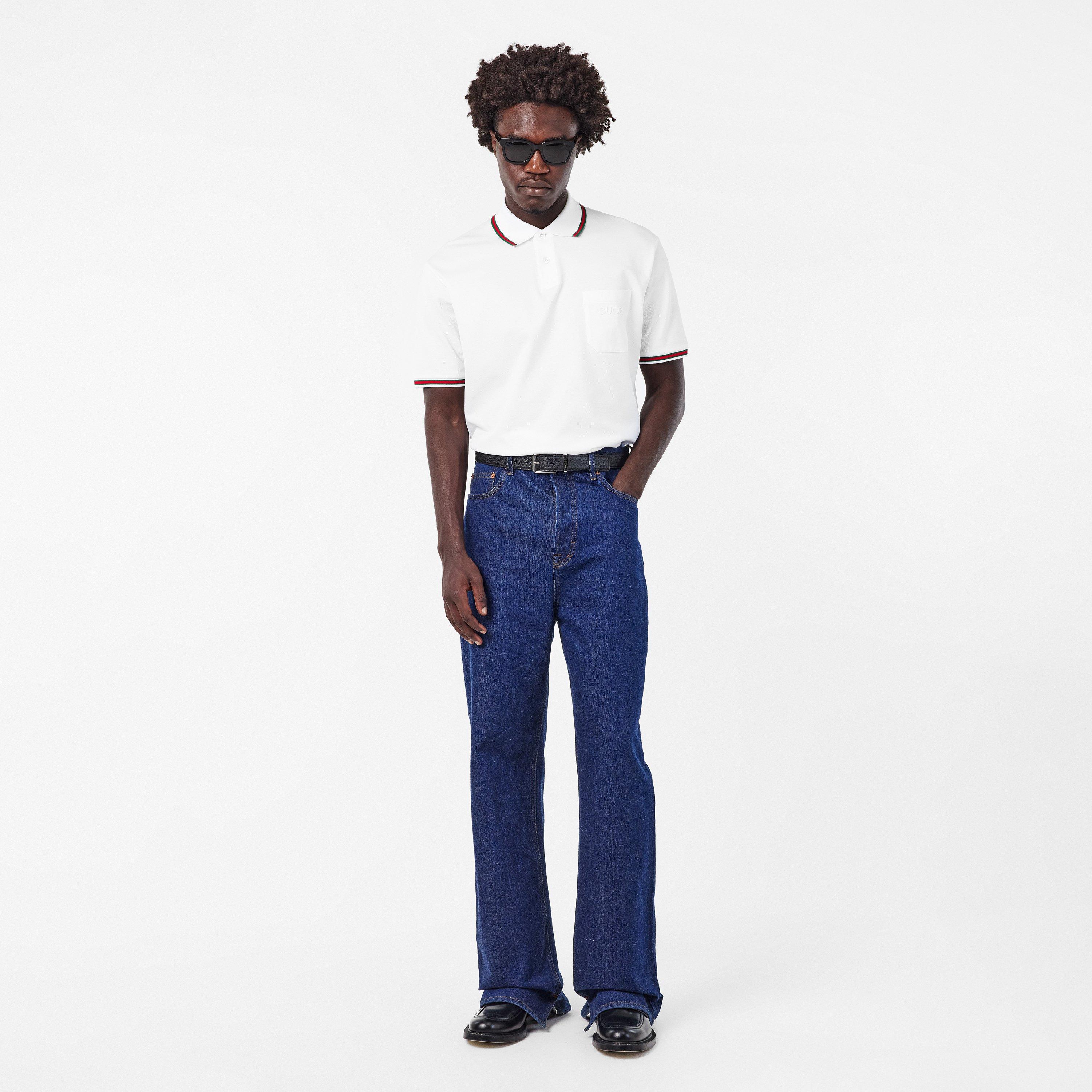 Milk/Mix - Gucci - Web Tip Polo Shirt - 6