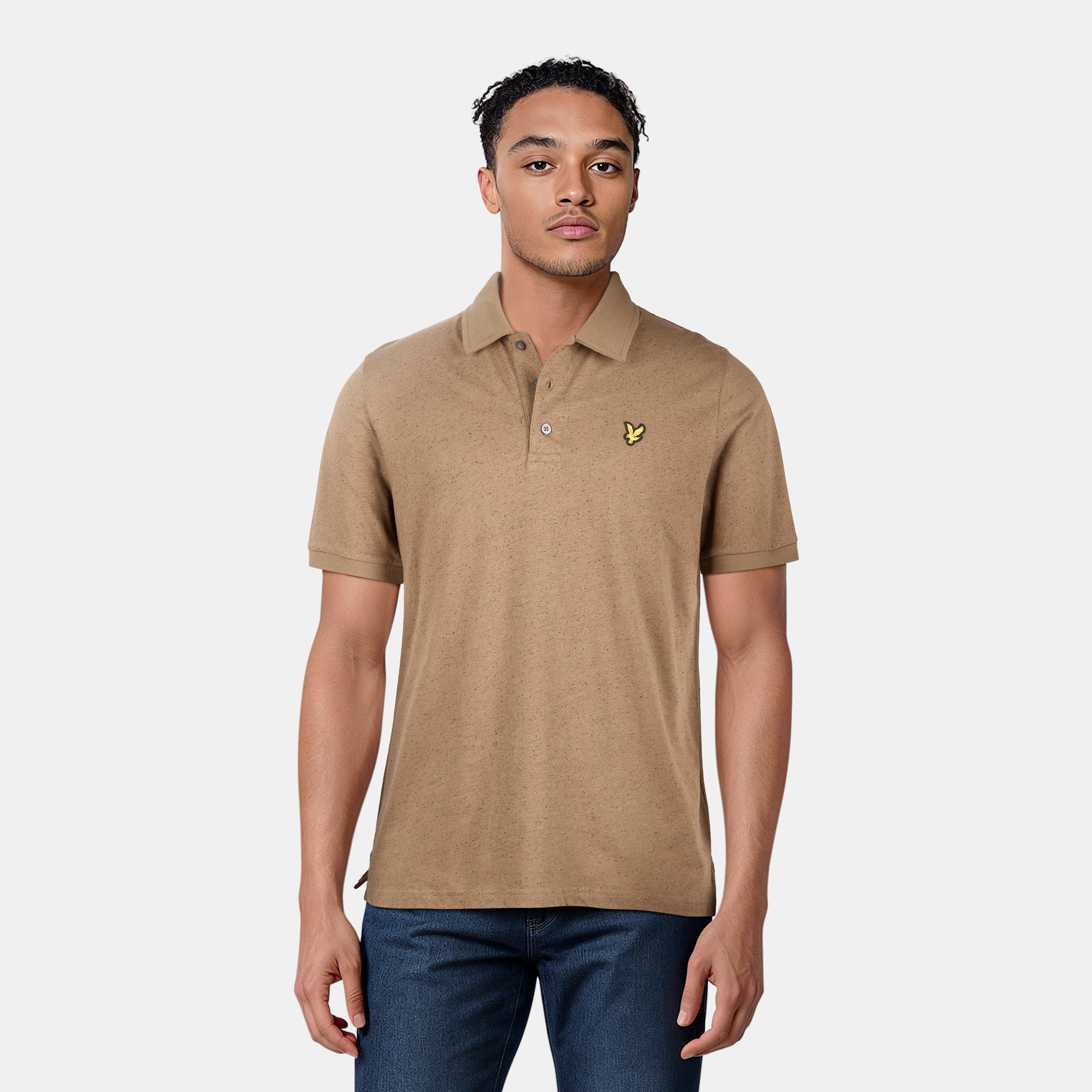 Kaki Linden - Lyle and Scott - Men's Donegal Short-Sleeve Polo Shirt - 3