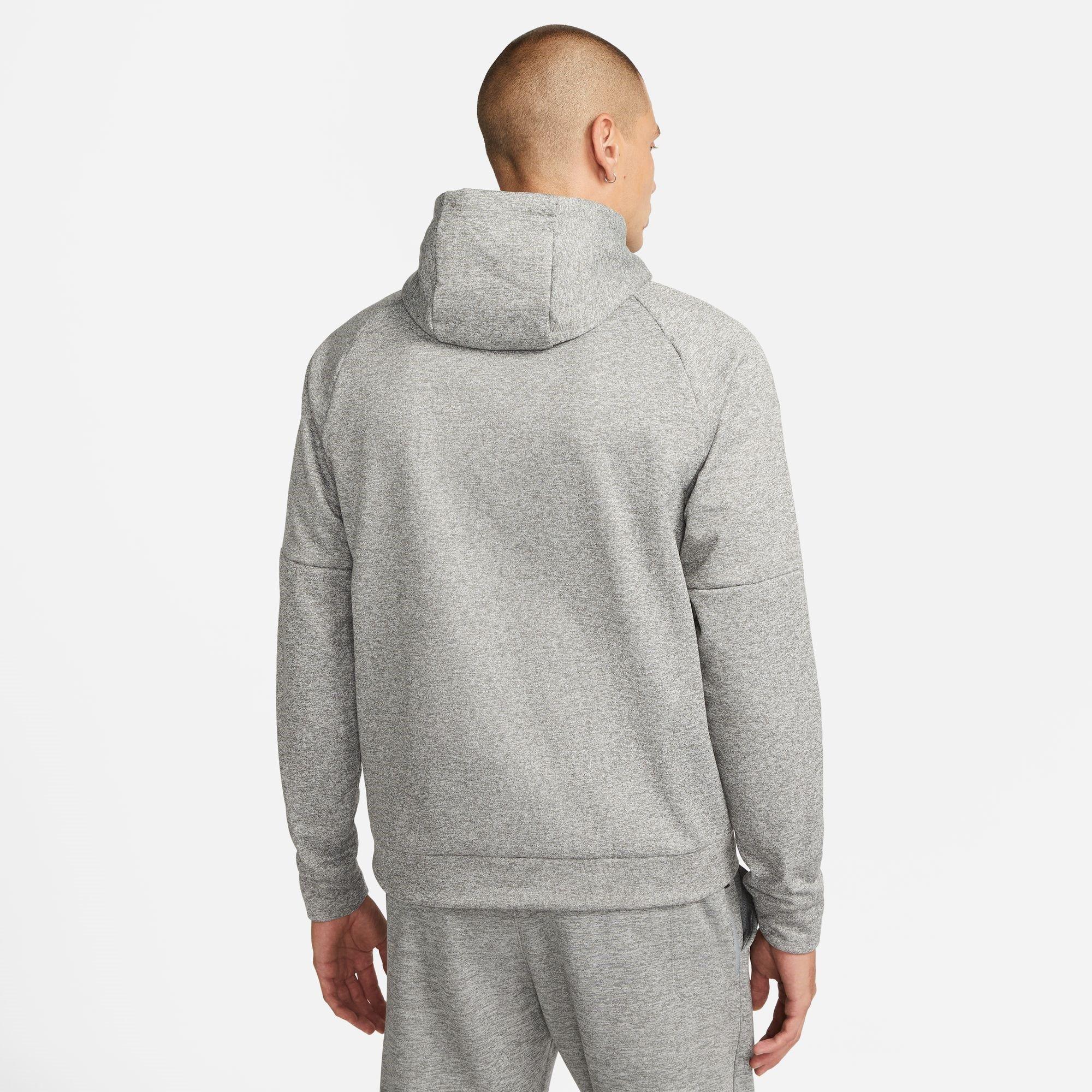DK GREY HEATHER - Nike - Therma Men's Therma-FIT Hooded Fitness Pullover - 2