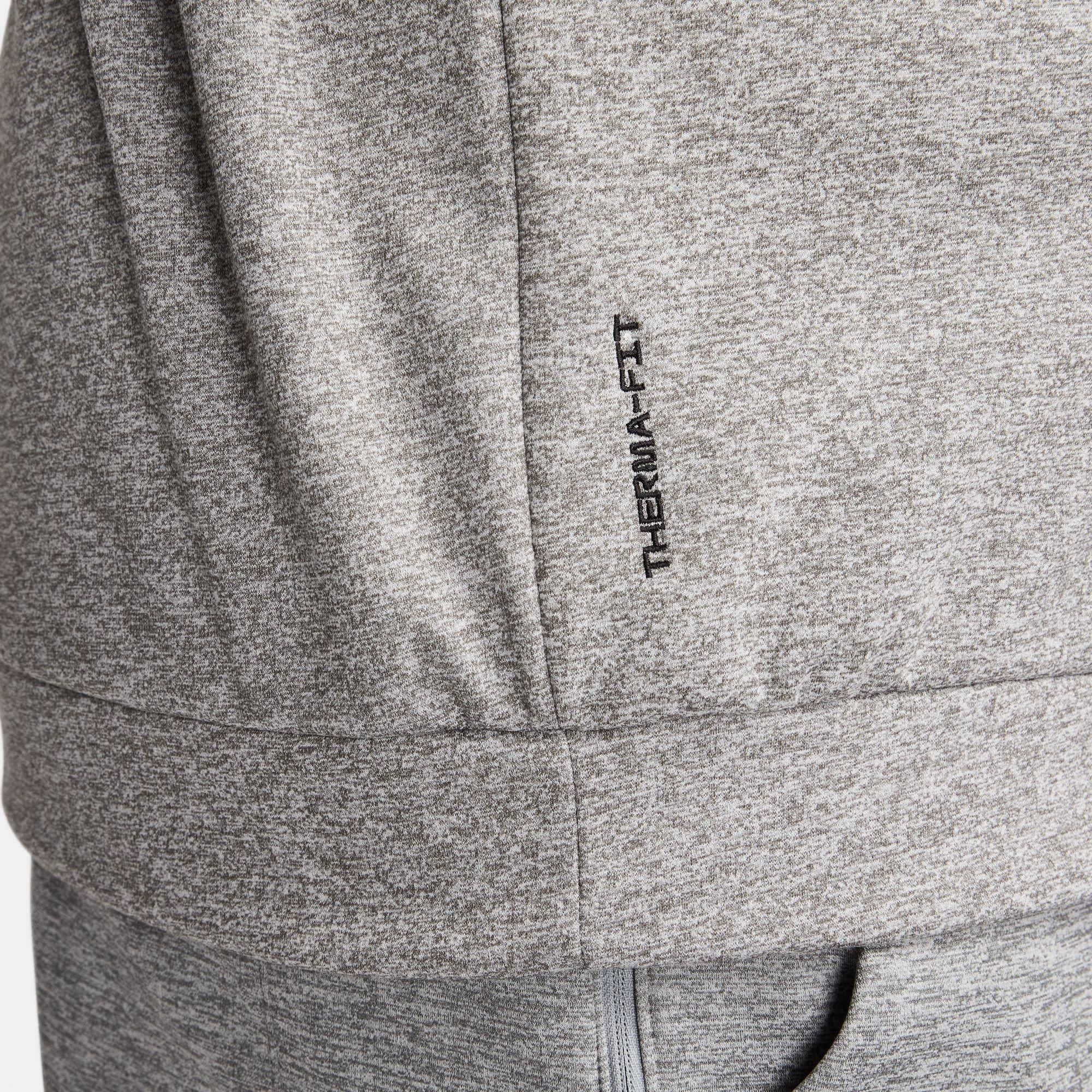 DK GREY HEATHER - Nike - Therma Men's Therma-FIT Hooded Fitness Pullover - 12