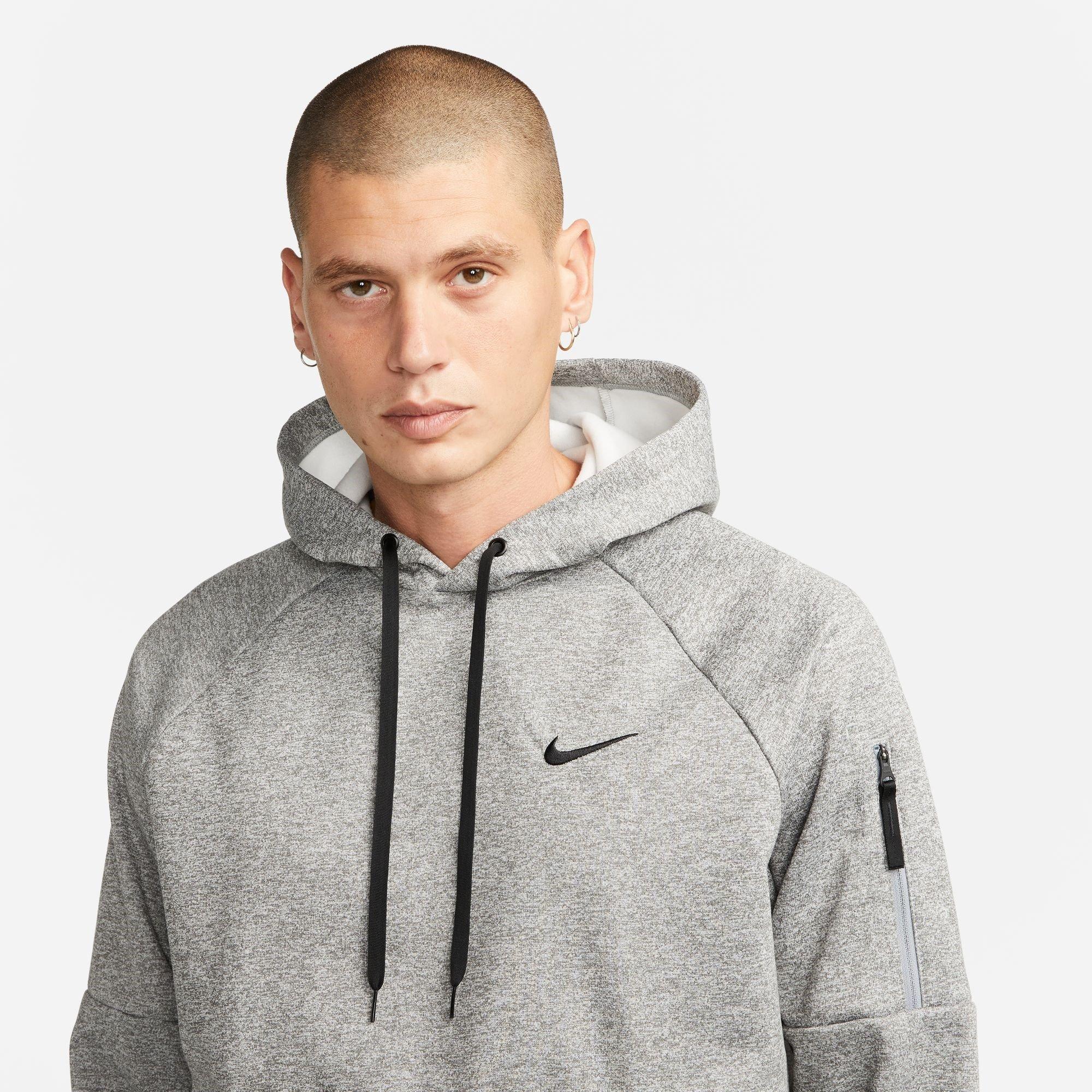 DK GREY HEATHER - Nike - Therma Men's Therma-FIT Hooded Fitness Pullover - 3