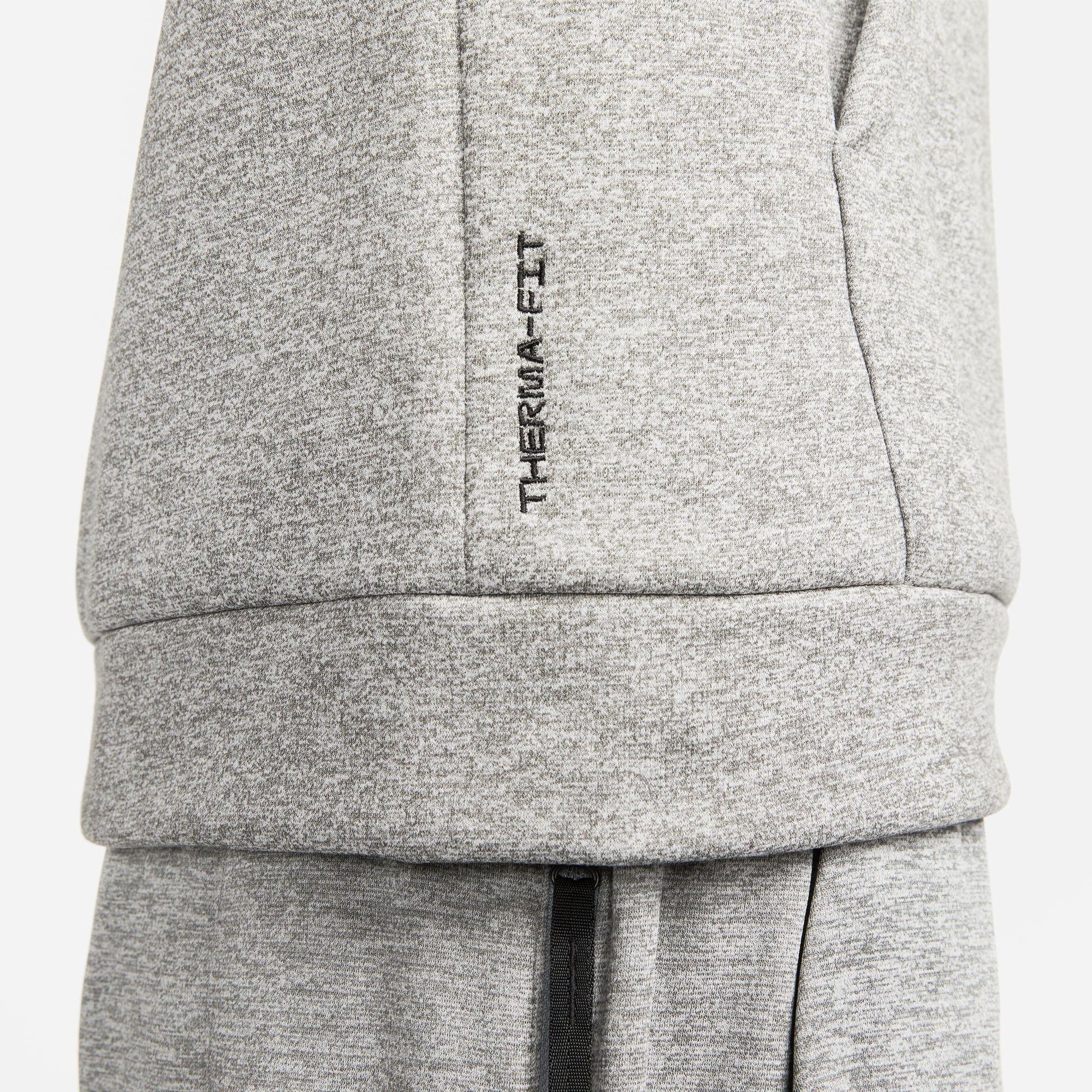 DK GREY HEATHER - Nike - Therma Men's Therma-FIT Hooded Fitness Pullover - 5