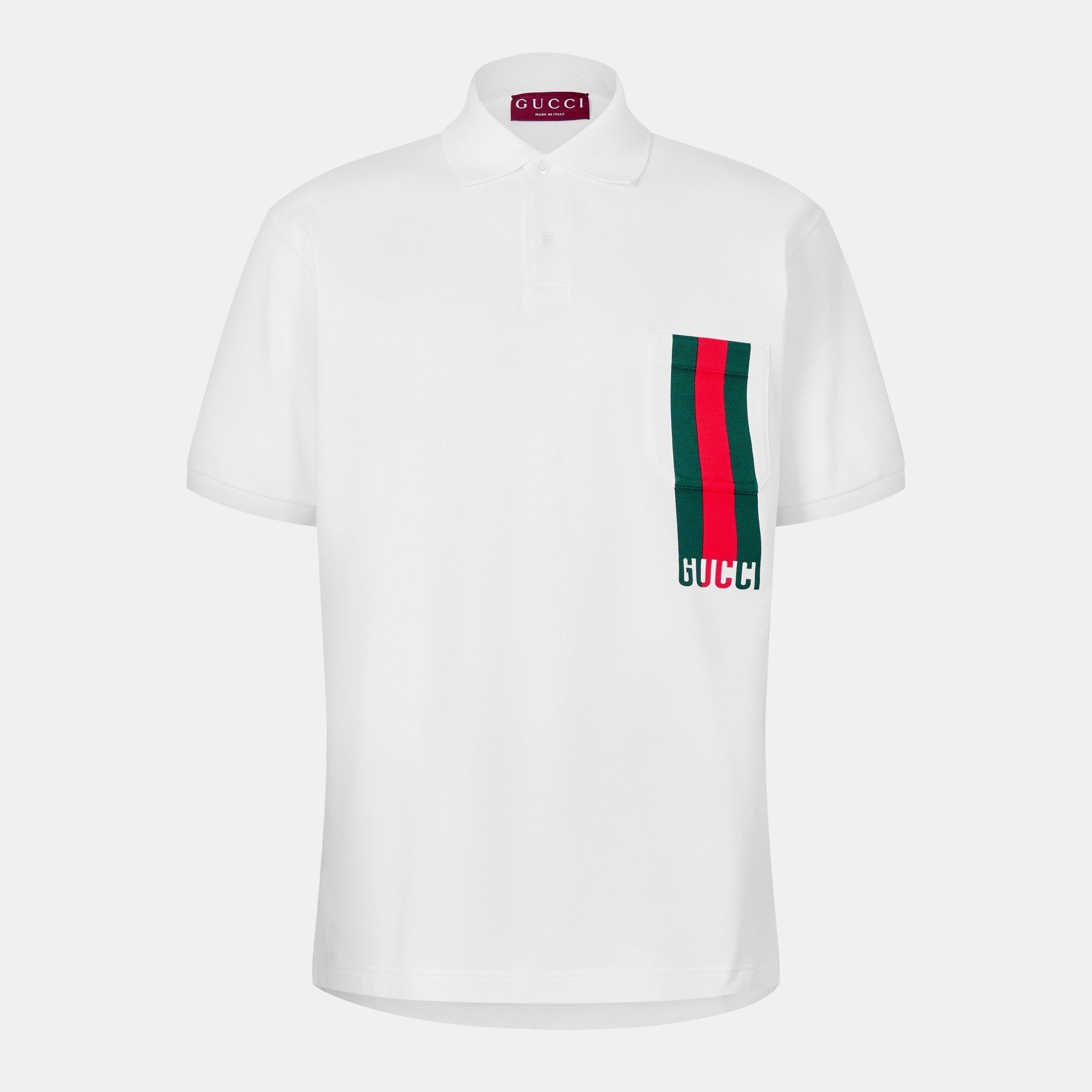 White/Mc - Gucci - Web Stripe Polo Shirt - 1