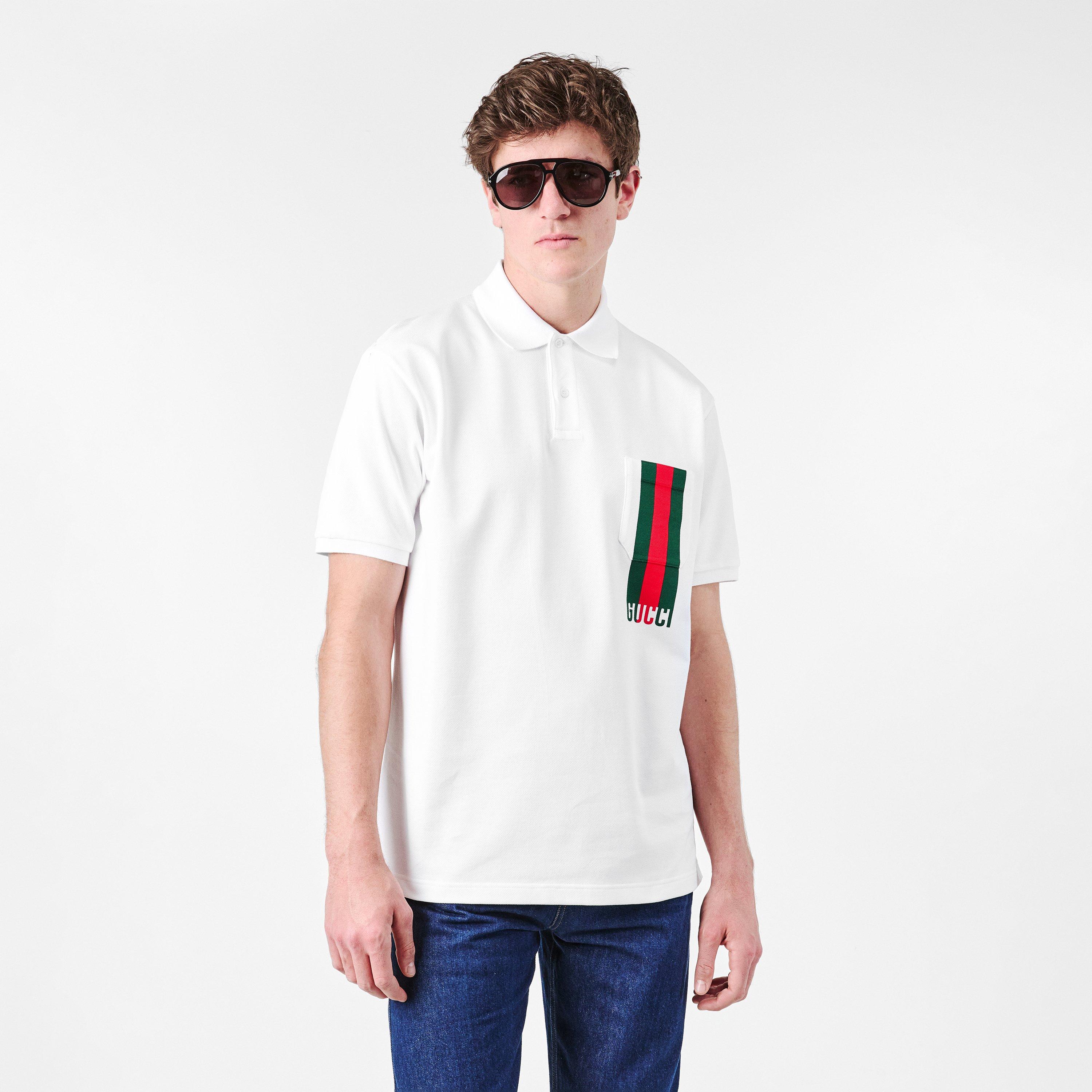 White/Mc - Gucci - Web Stripe Polo Shirt - 3