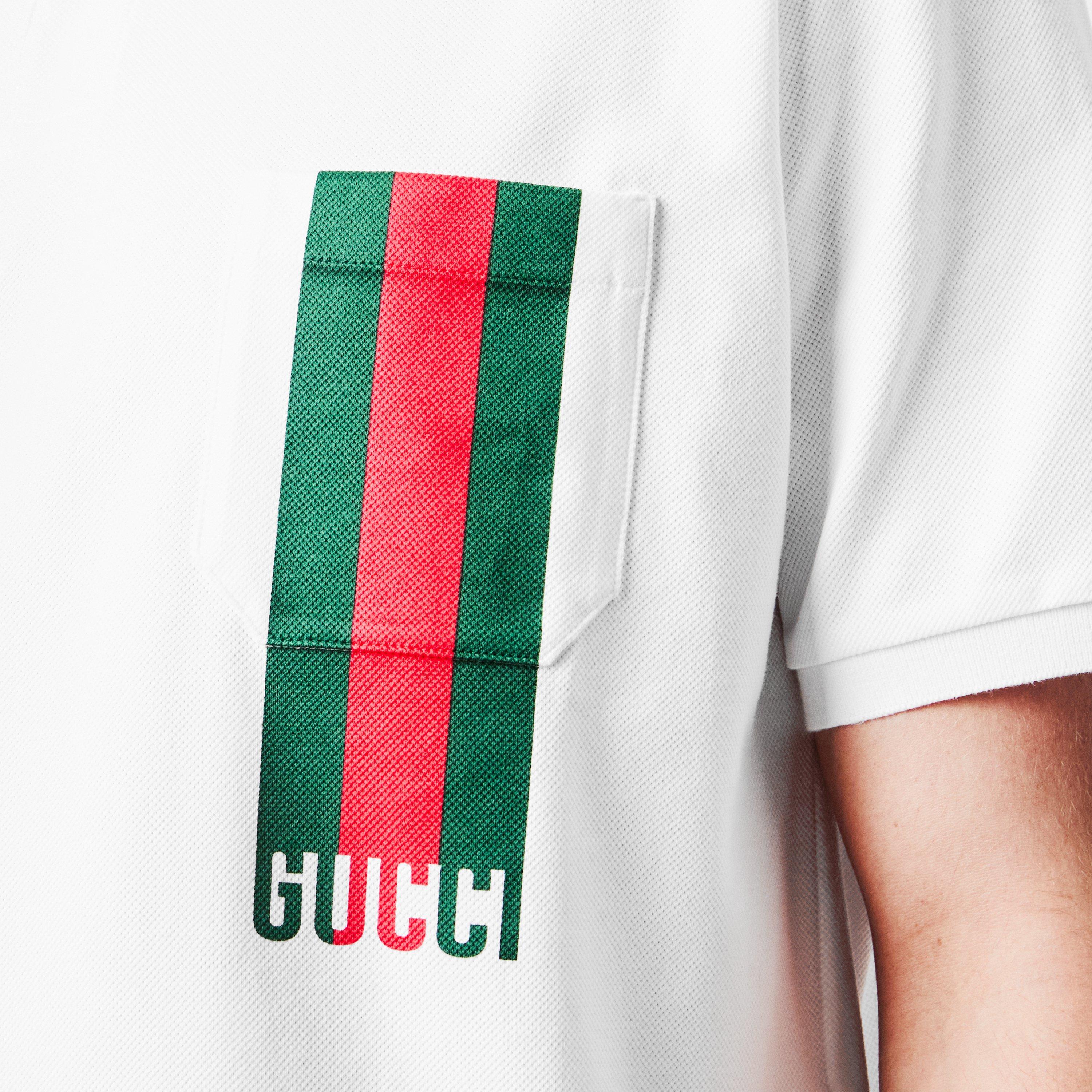 White/Mc - Gucci - Web Stripe Polo Shirt - 5