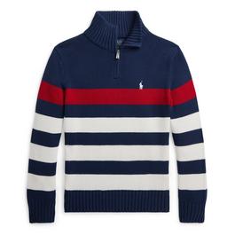 Polo Ralph Lauren Striped Quarter Zip Sweater Juniors