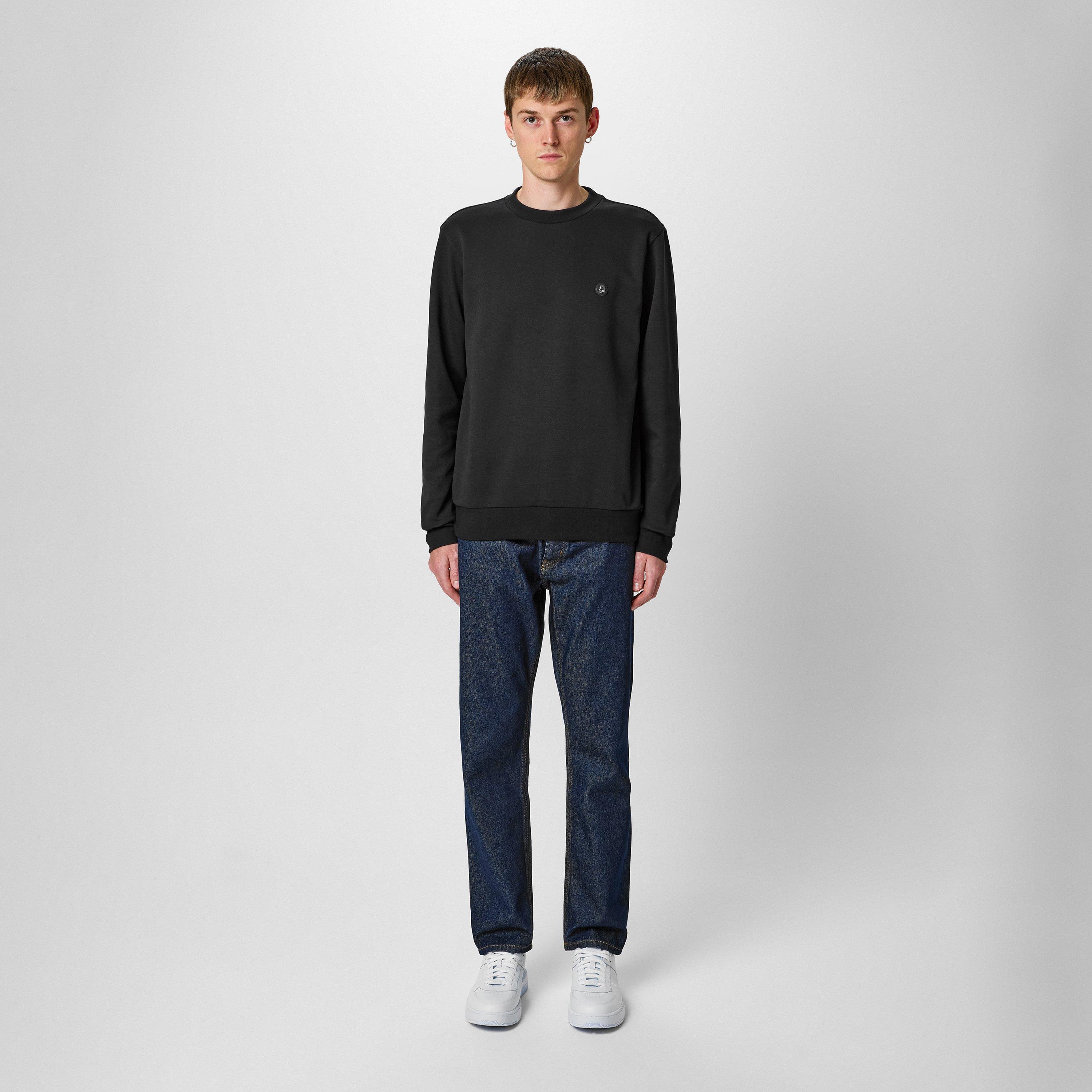 Black 001 - Boss - Men's CSharpe Logo Patch Crewneck Sweater - 5