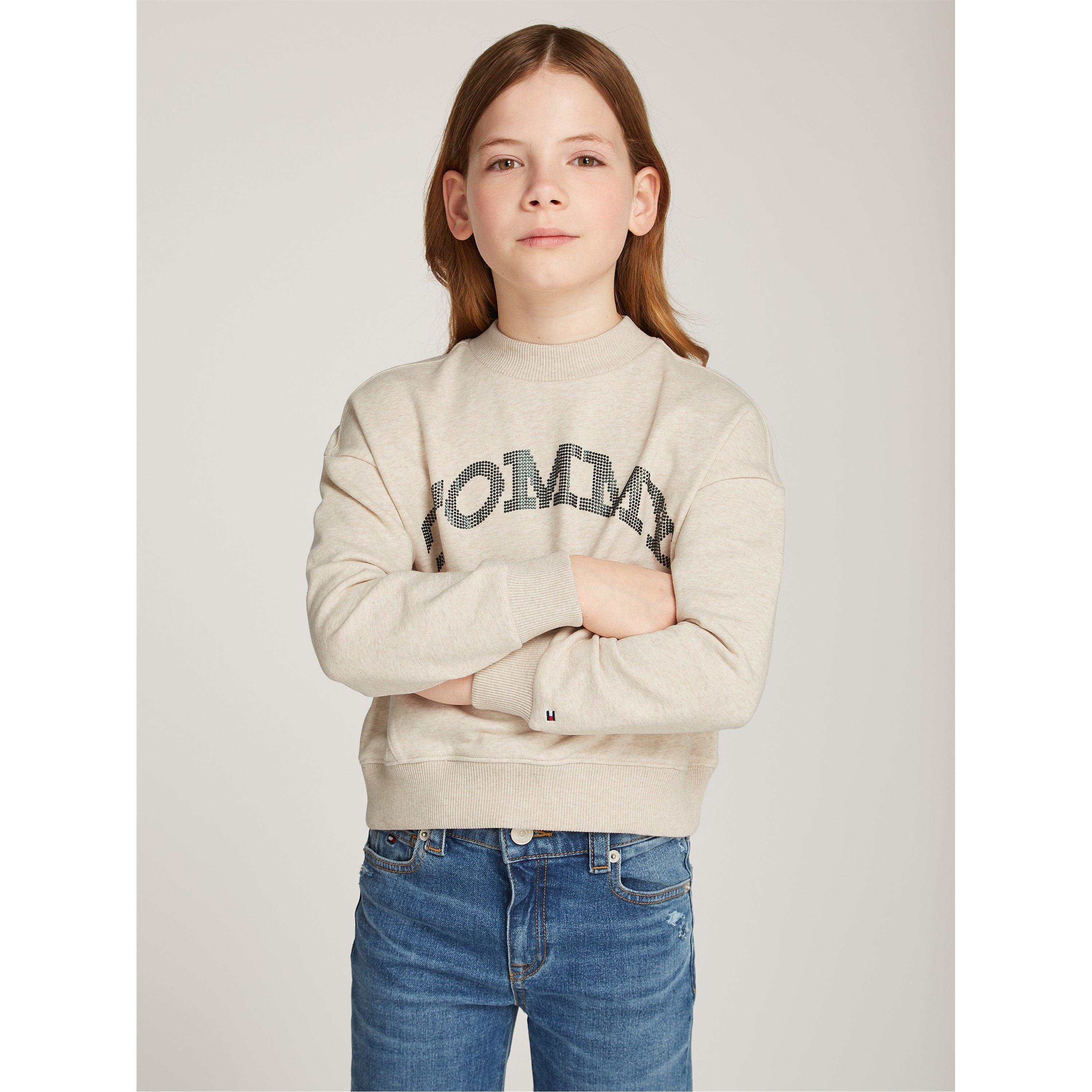 Tommy Hilfiger Girls Dot Foil Crew Neck Sweatshirt Juniors - Oat Adz - 12Y