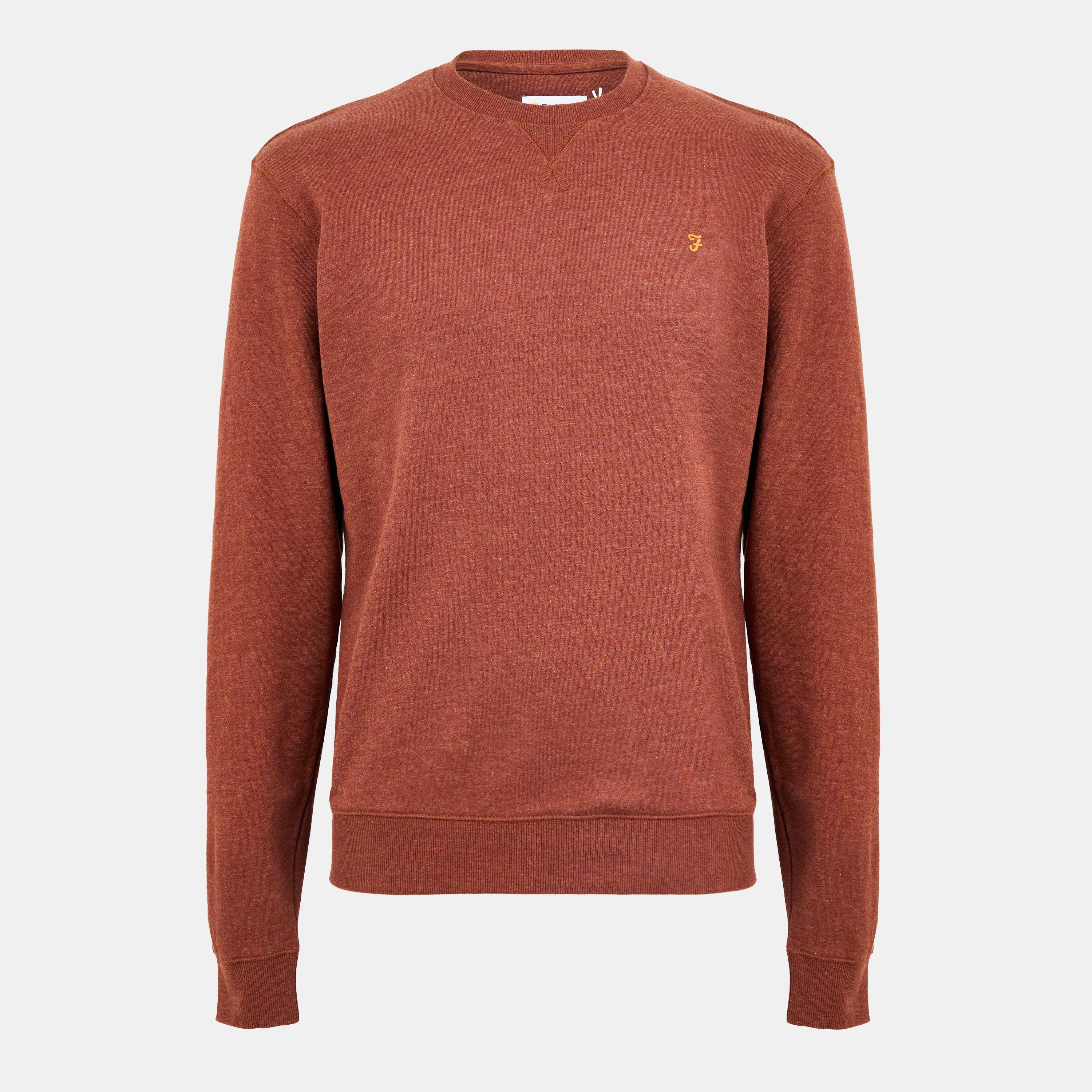 Farah Men's Tim Crew Sweatshirt - Dark Teak - Small
