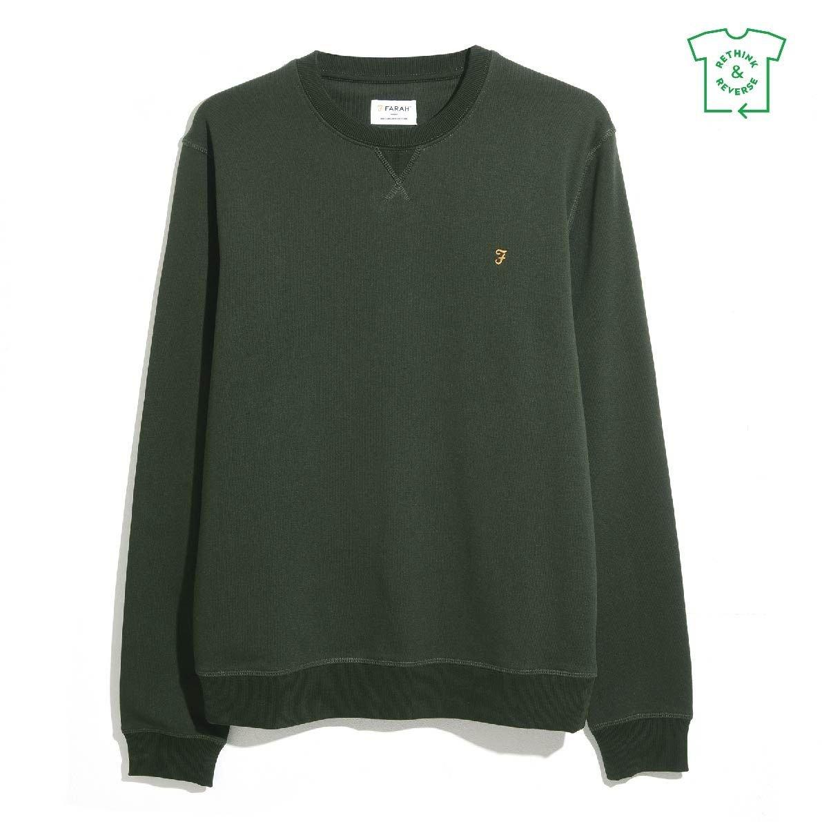 Farah Men's Tim Crew Sweatshirt - Evergreen 357 - Medium