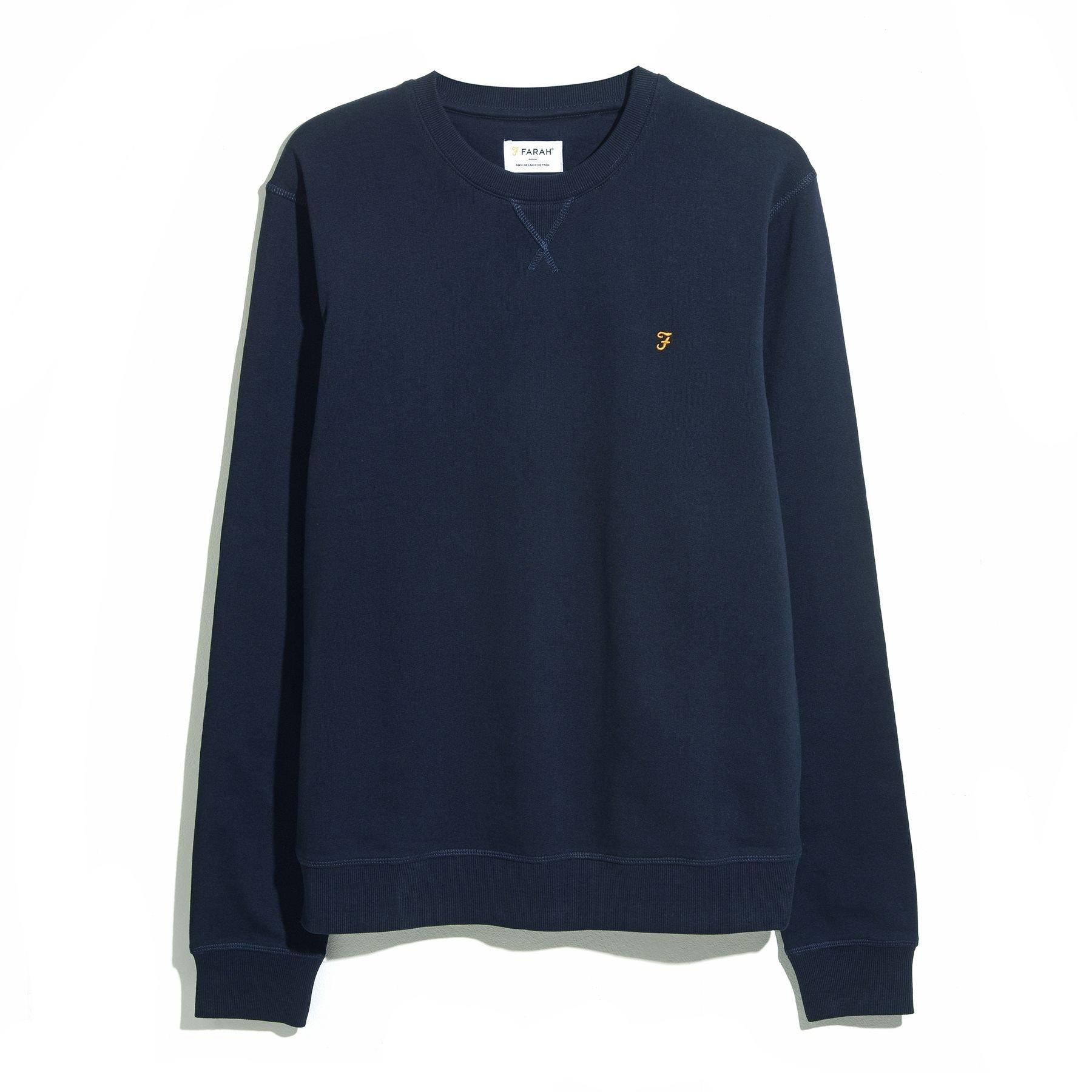 Farah Men's Tim Sweatshirt – Dark Teak Marl Cotton Jumper Farah Men's Tim Sweatshirt – Dark Teak Marl Cotton Jumper