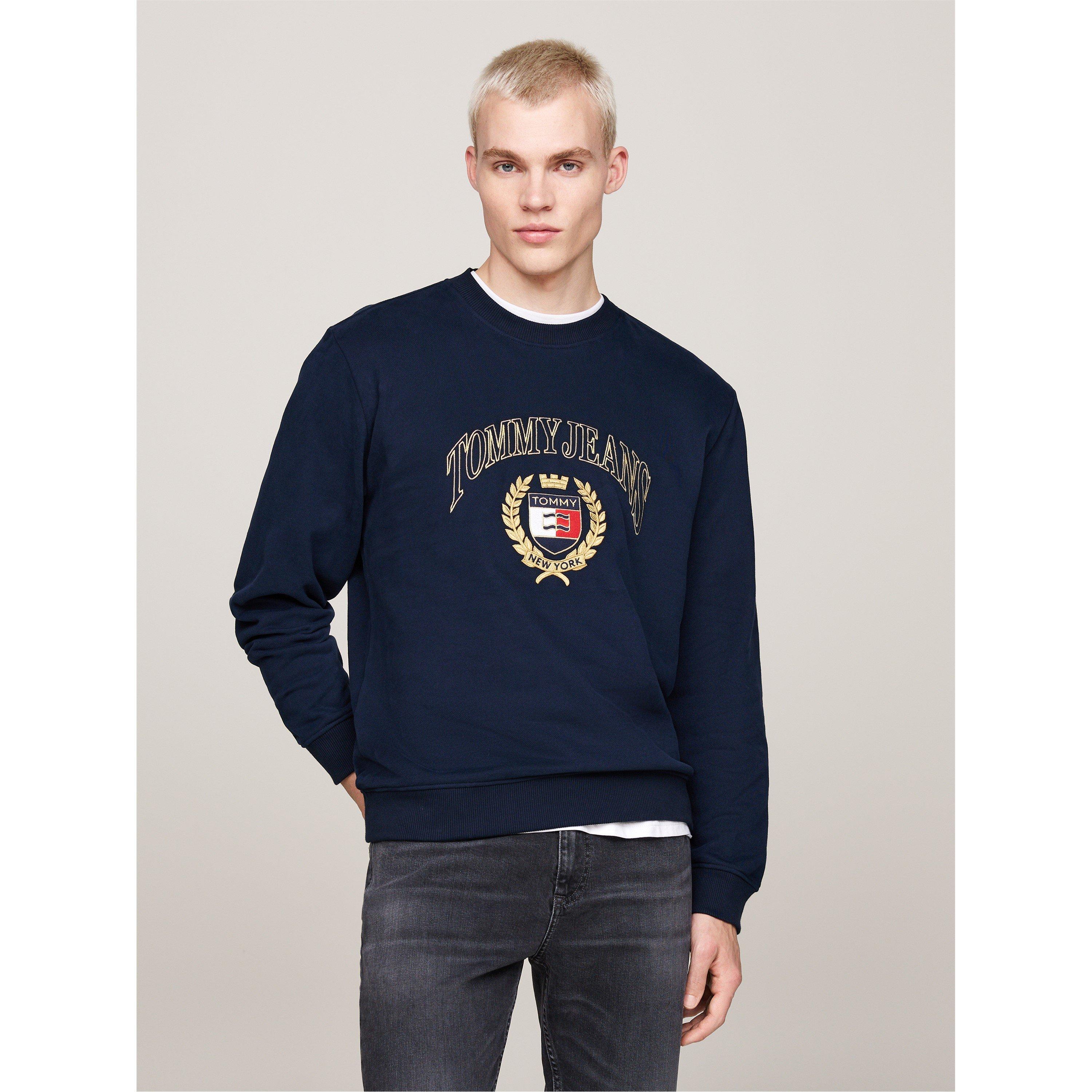 Night Navy - Tommy Jeans - Crest Embroidery Pullover sweatshirt - 1