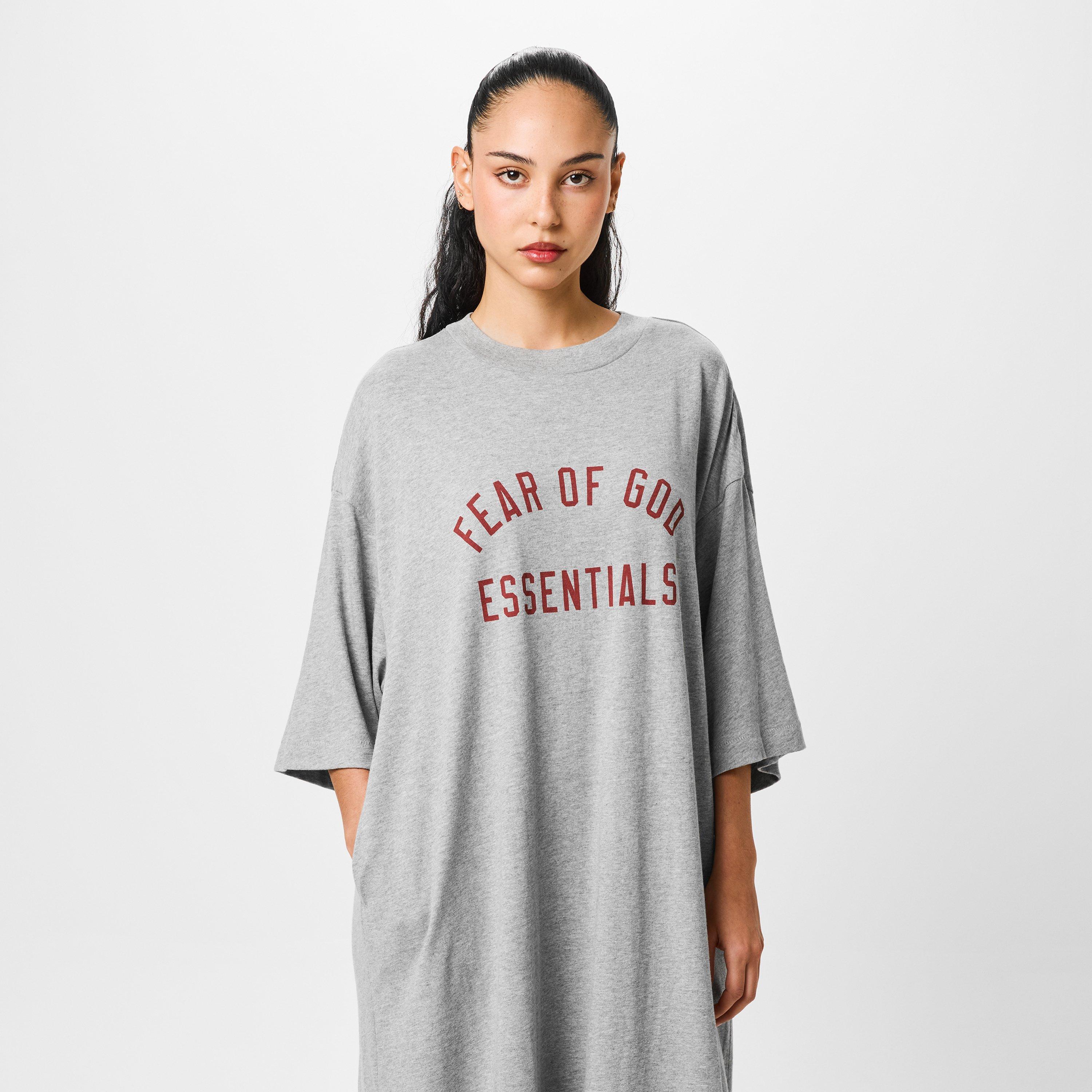 Dark Heather - Fear Of God Essentials - Tri-Blend three quarter Sleeve Dress - 4