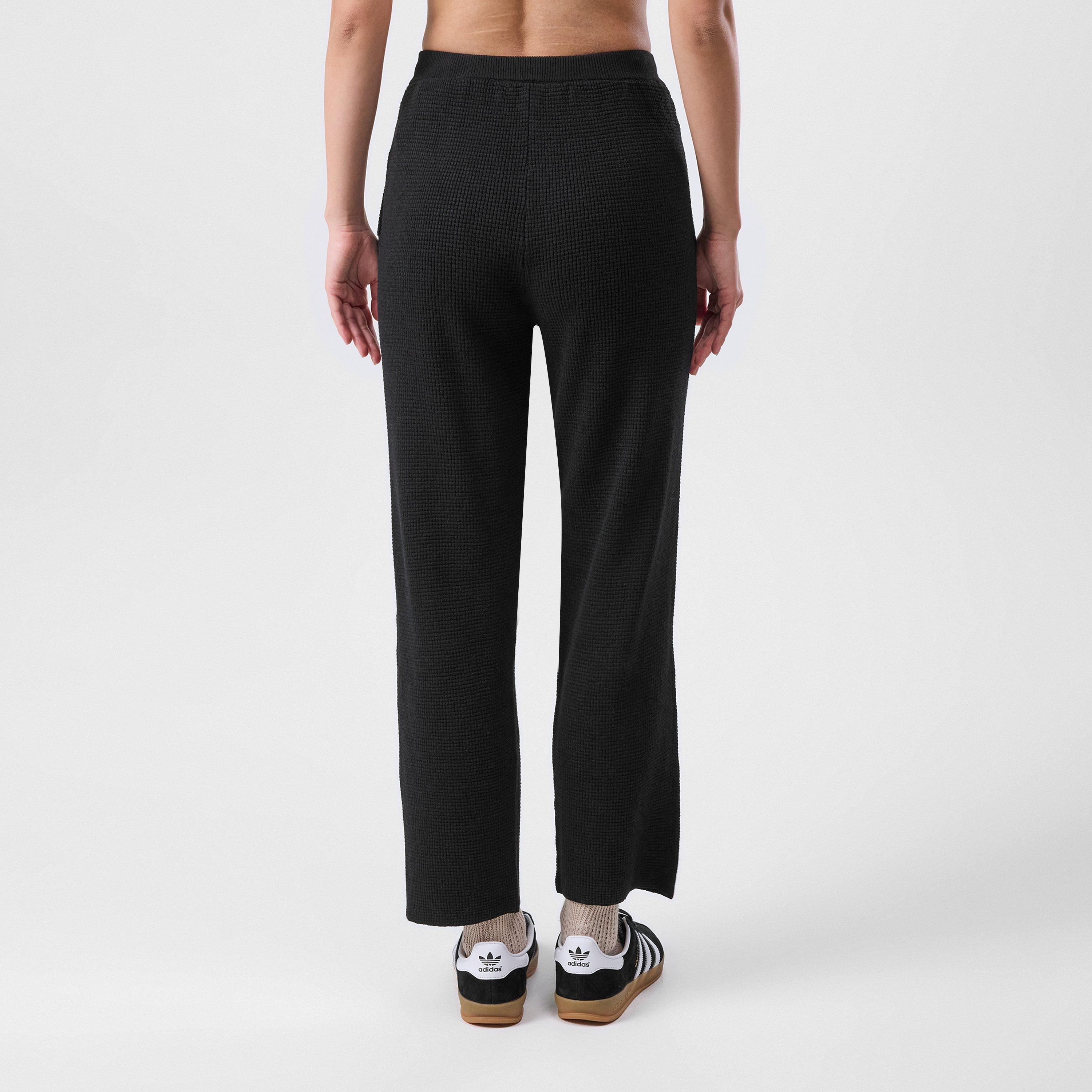 Black - Fear Of God Essentials - Women's Waffle Straight Leg Trousers - 3