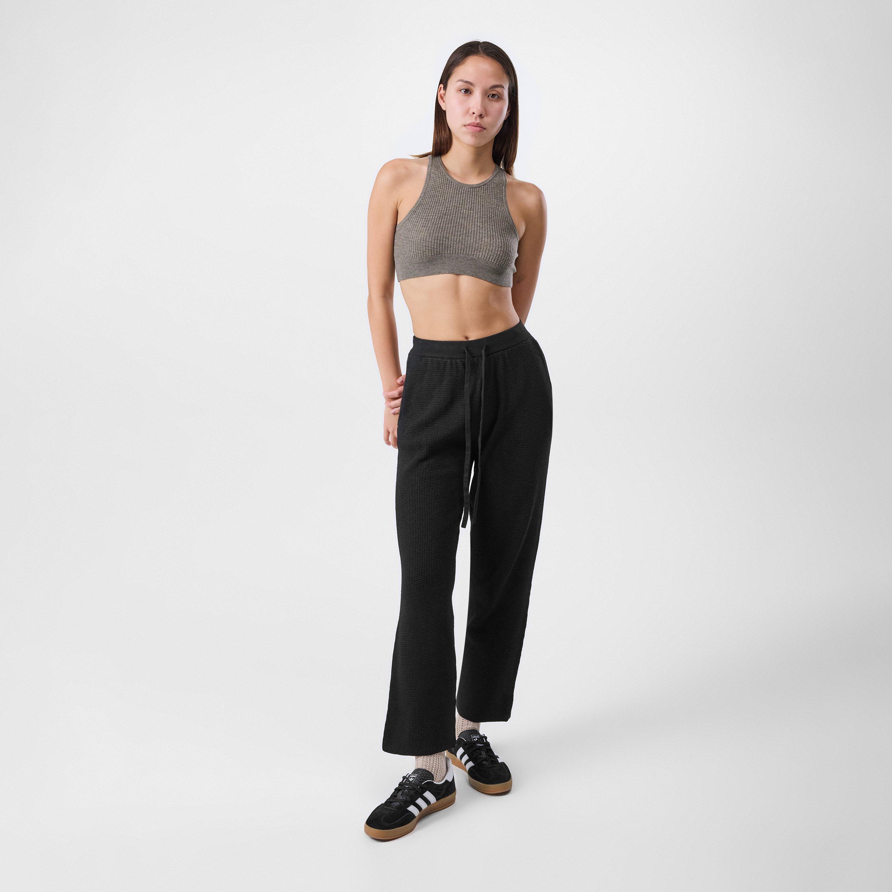 Black - Fear Of God Essentials - Women's Waffle Straight Leg Trousers - 4