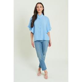 Be You Frill Frill Button Through Blouse