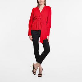 Be You BY Peplum Wrap Top Womens