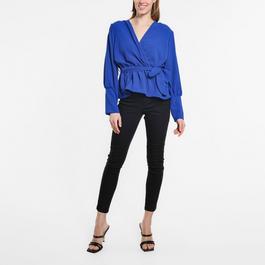 Be You BY Peplum Wrap Top Womens