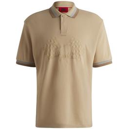 Hugo Checkered Flag Embroidered Polo Top