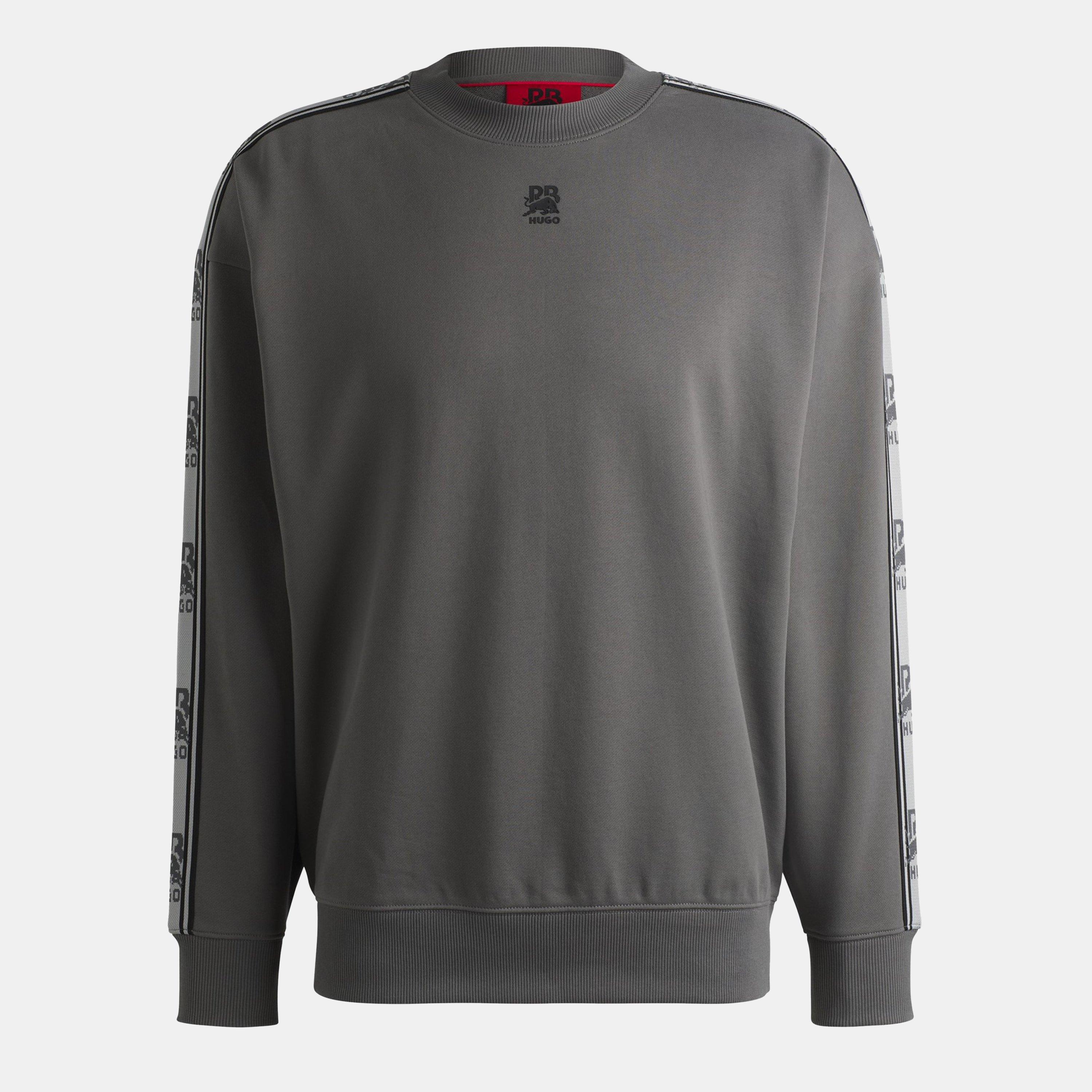 Hugo Logo Tape Cotton Sweatshirt - Grey 069 - Medium
