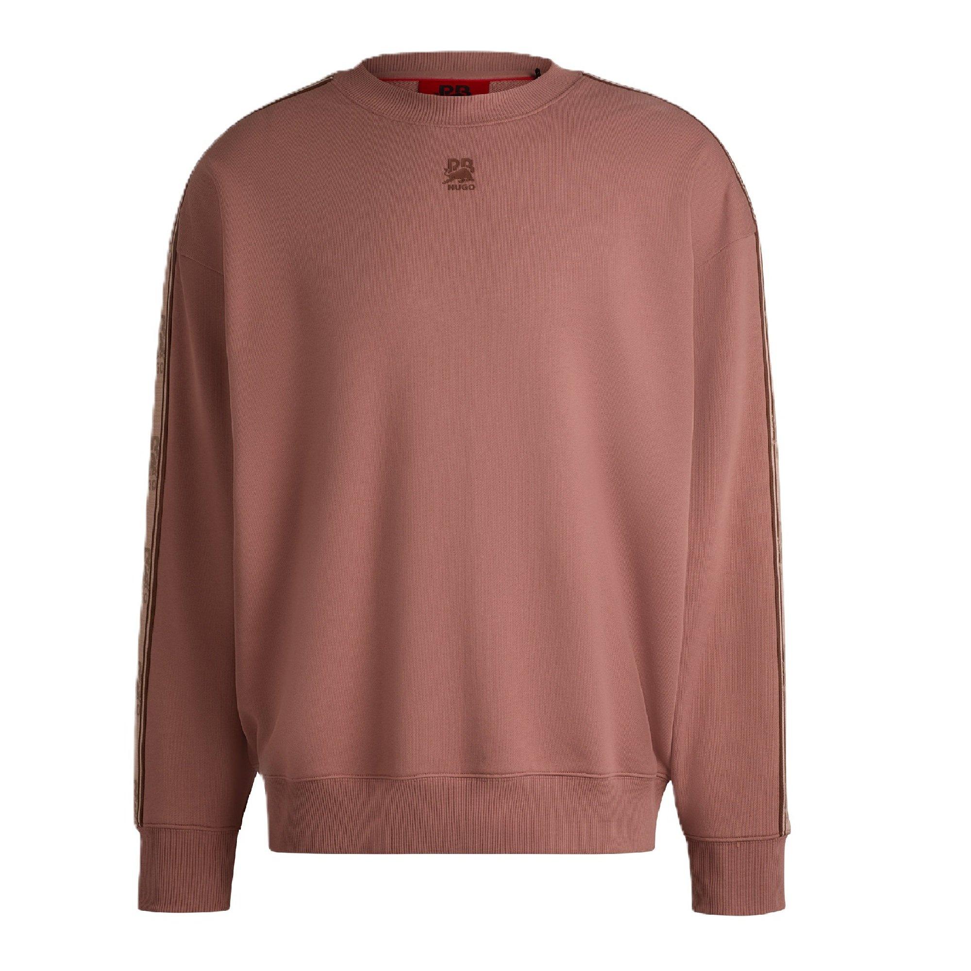 Hugo Logo Tape Cotton Sweatshirt - Pink - L