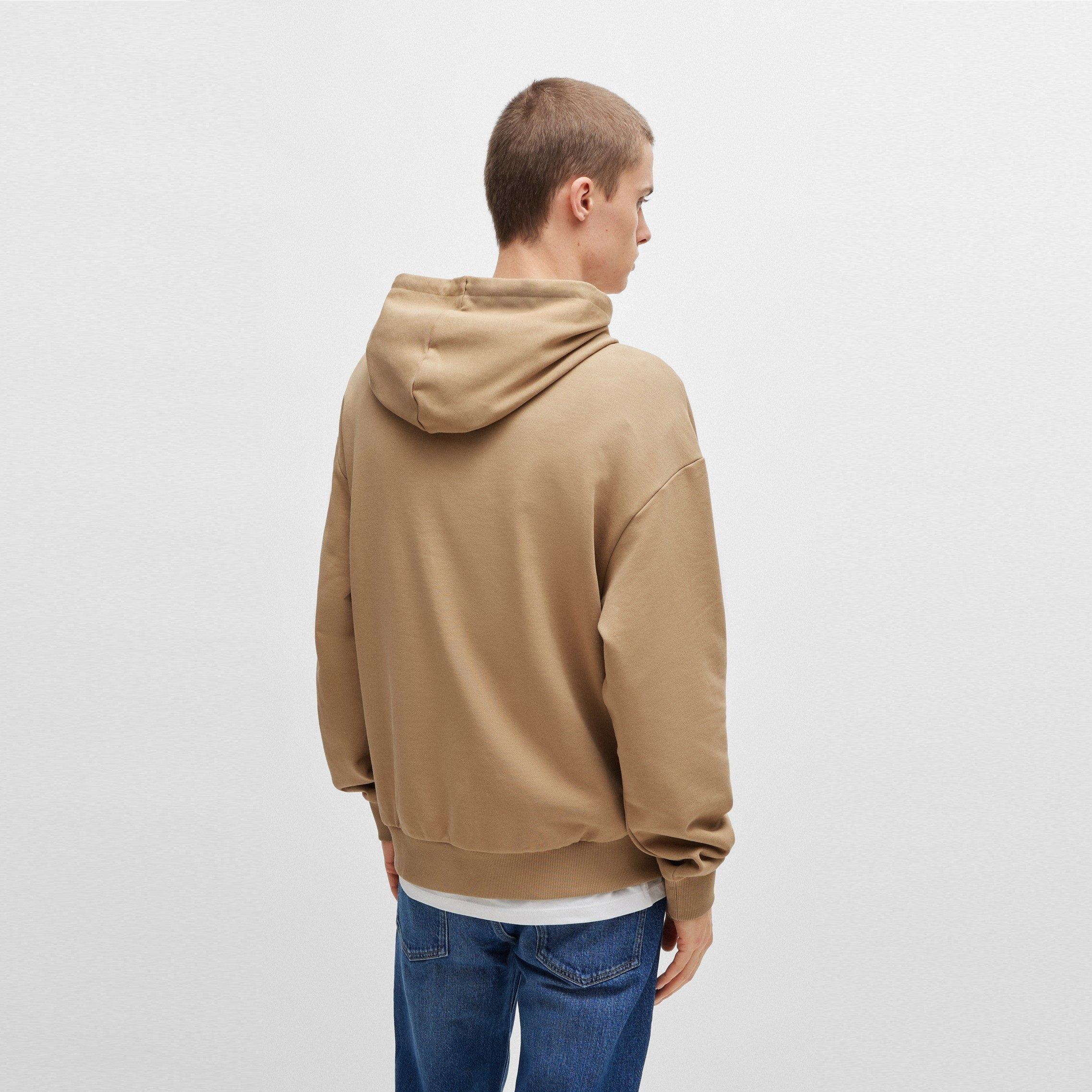 Medium Beige - Hugo - Label Hoodie - 3