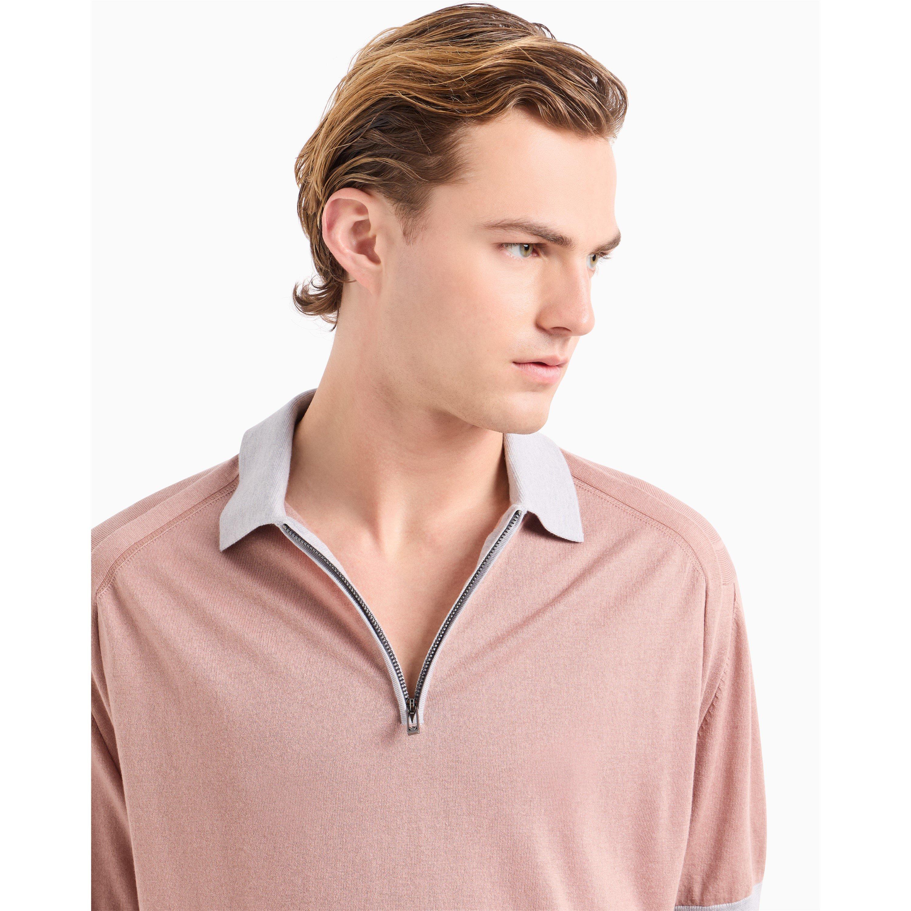Fawn - Emporio Armani - Zip Knit Polo Shirt - 4