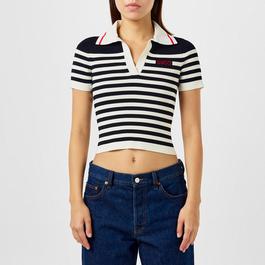 Gucci Cotton And Viscose Rib Polo Top