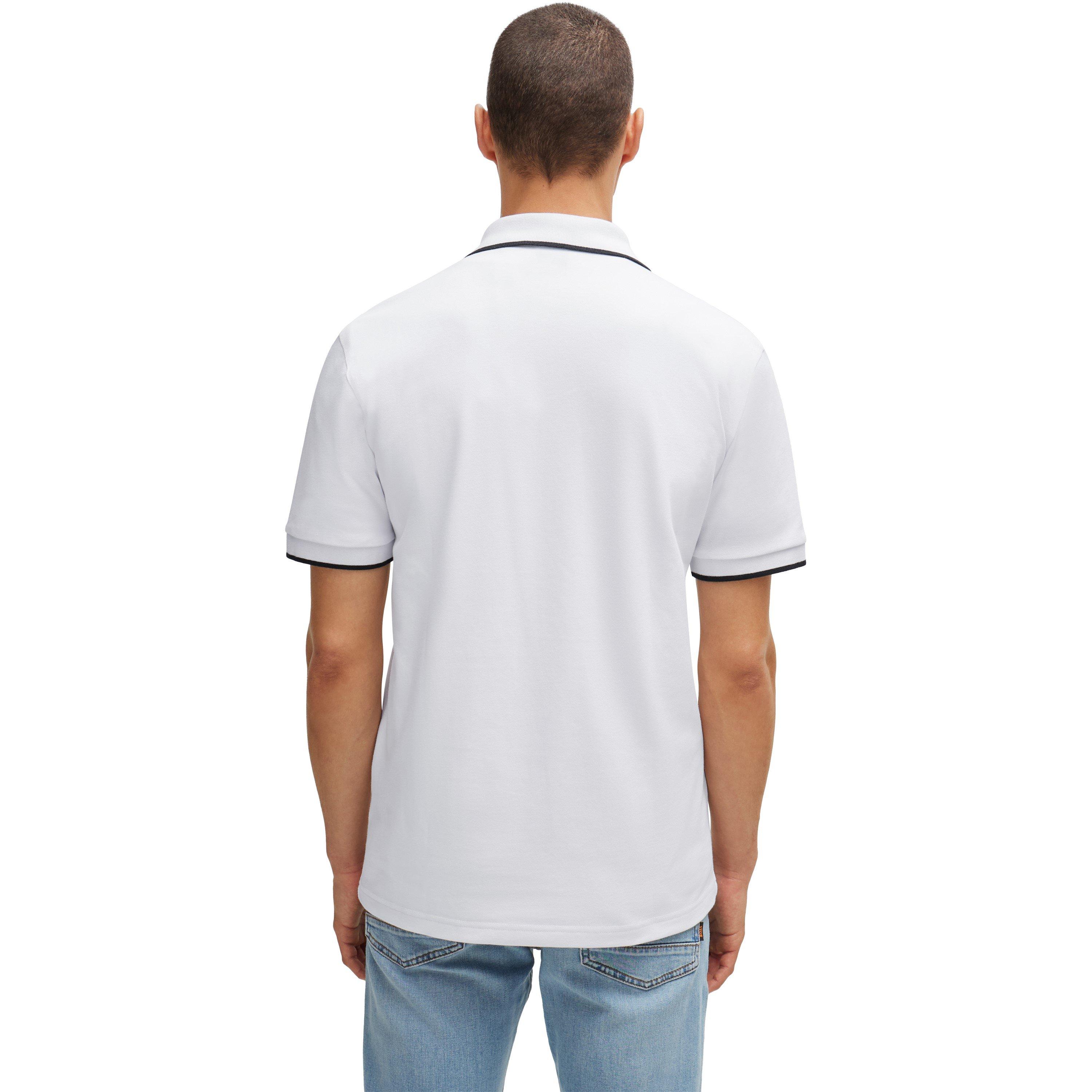 White 100 - Boss - Men's Pique Logo Polo Shirt - 4