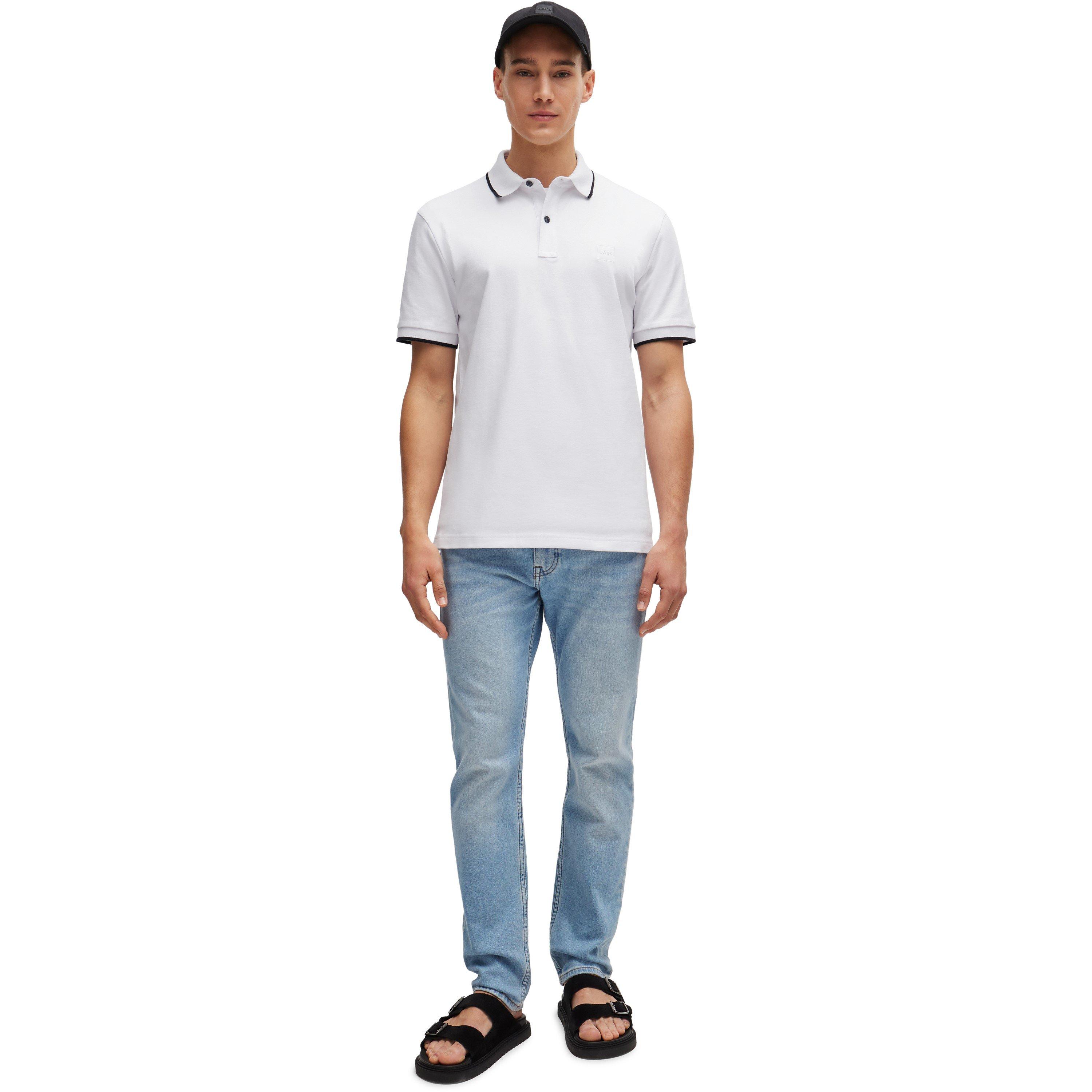 White 100 - Boss - Men's Pique Logo Polo Shirt - 6