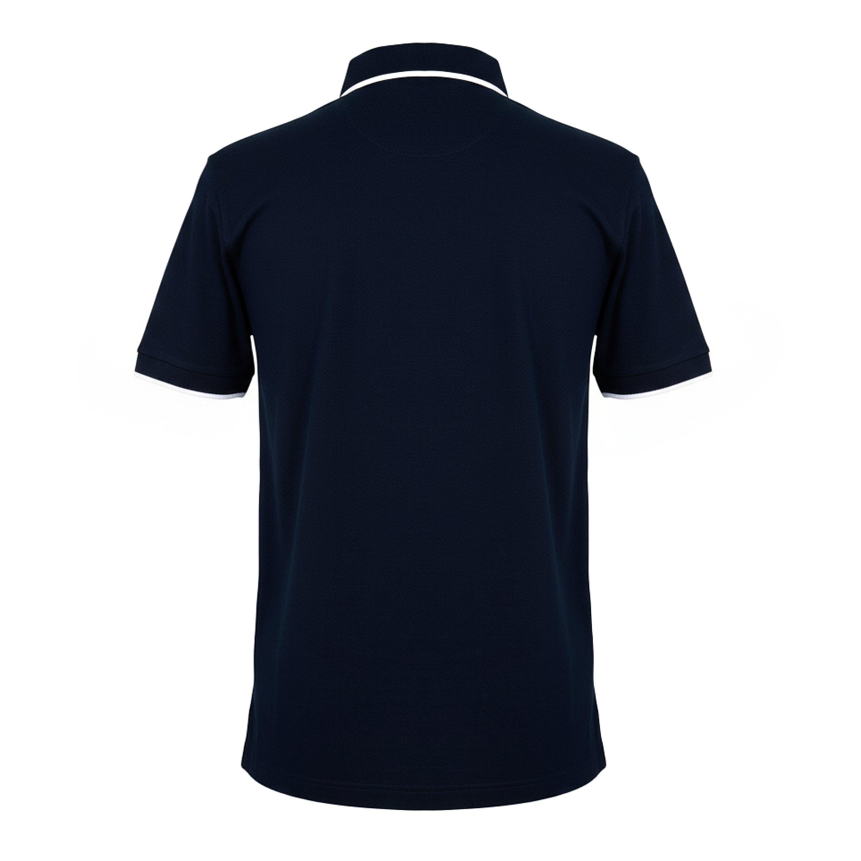 Dark Blue - Boss - Mens BOSS ORANGE Pique Short Sleeve Polo Shirt with Logo Detail - 2