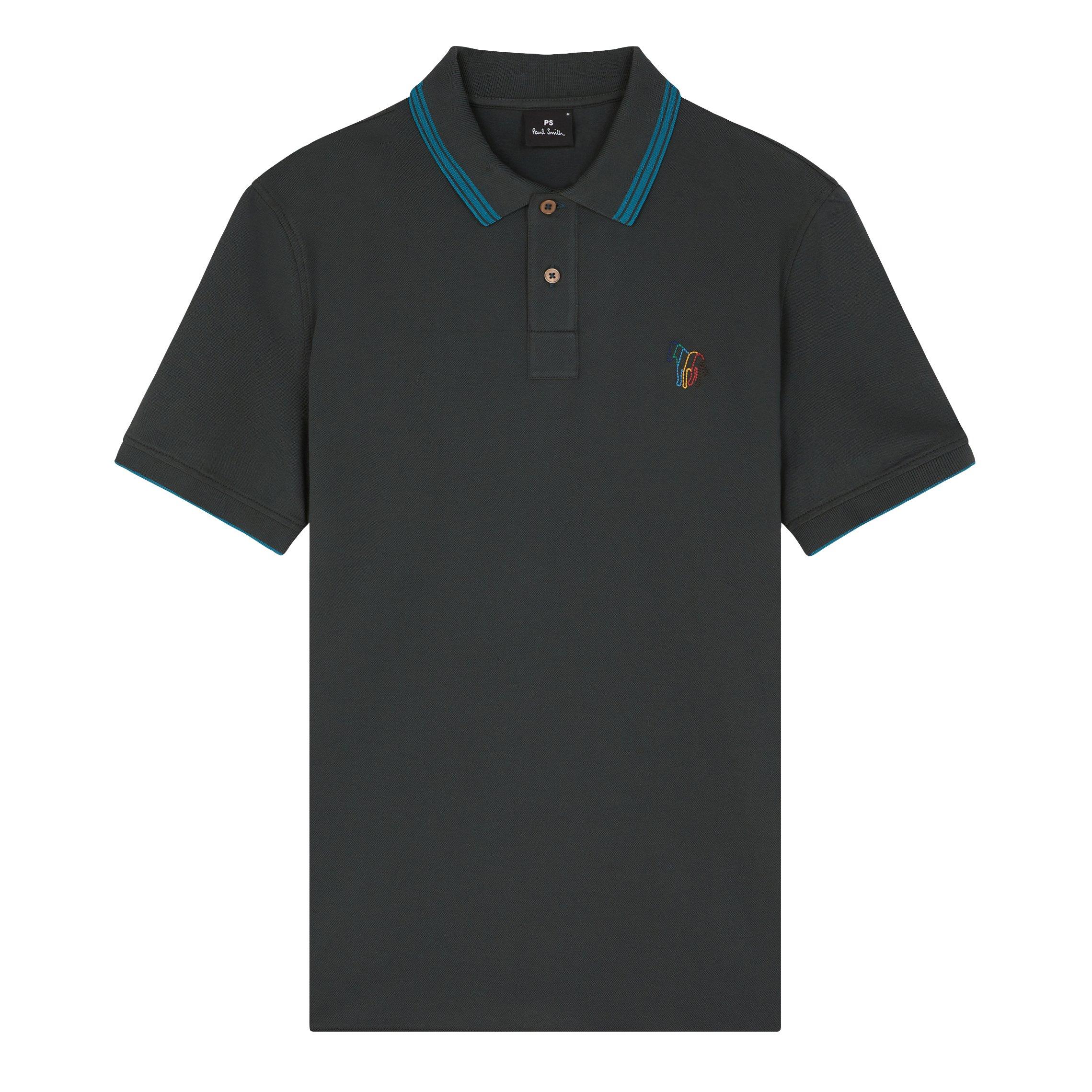 PS Paul Smith Stripe Tipping Polo Shirt - Green 38D - M
