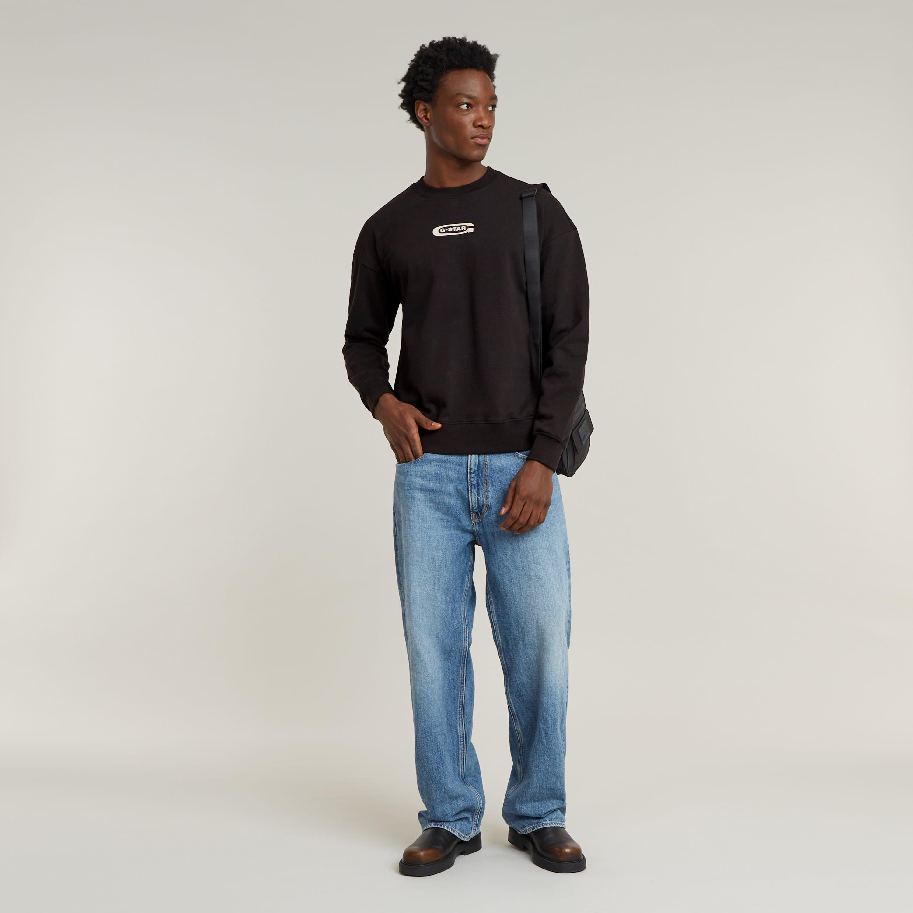 Black - G Star - Men's Graphic Print Crew Sweatshirt - 7