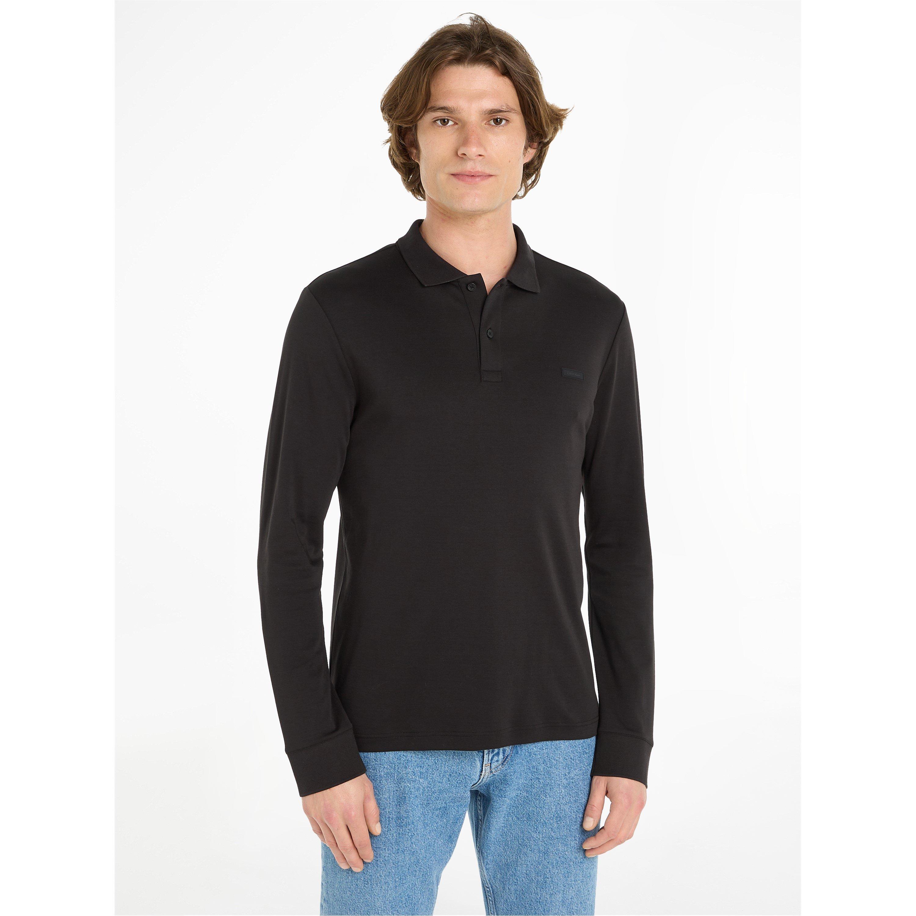 Ck Black - Calvin Klein - Men's Liquid Touch Slim Long-Sleeve Polo Shirt - 3
