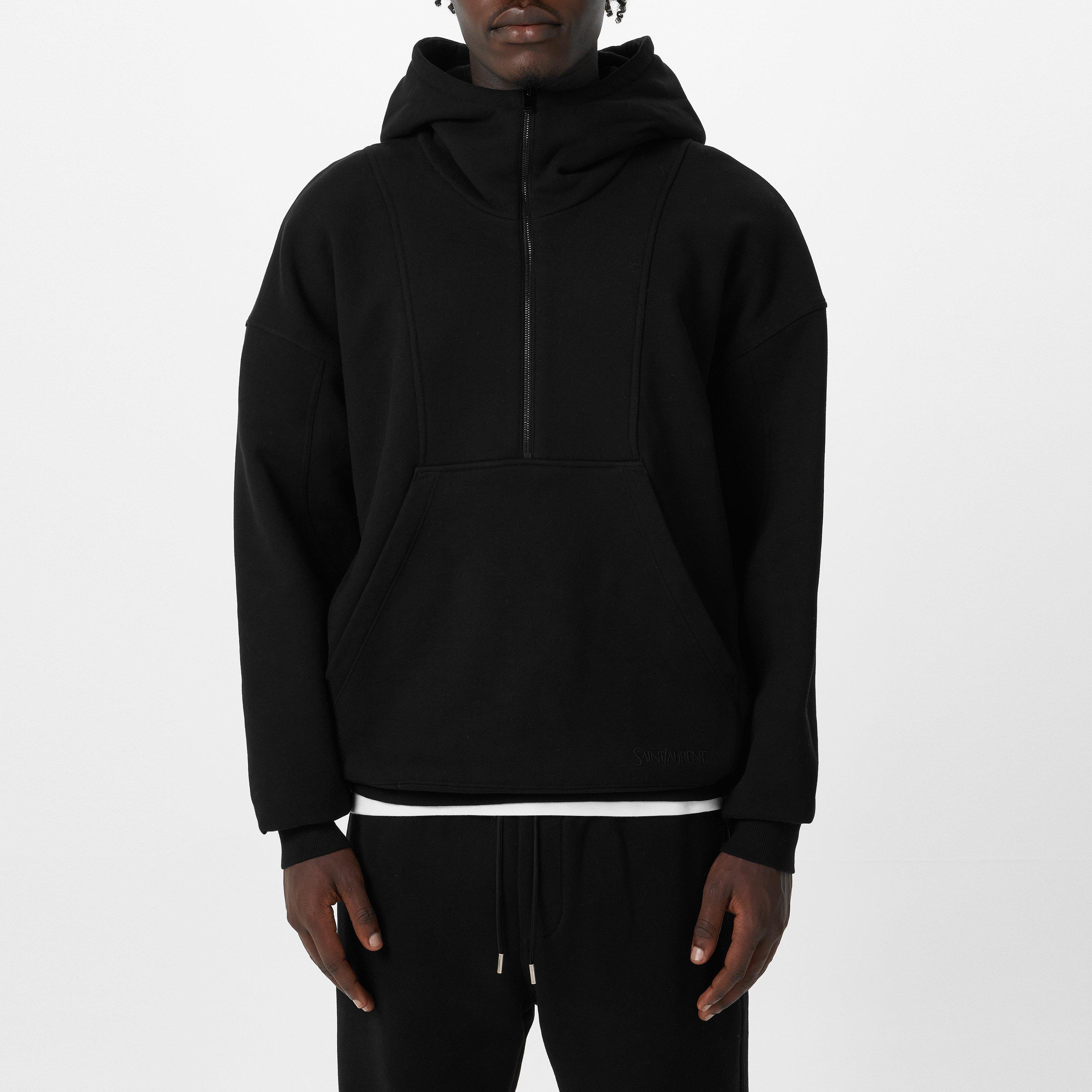 Noir - Saint Laurent - Half Zip Hoodie - 1