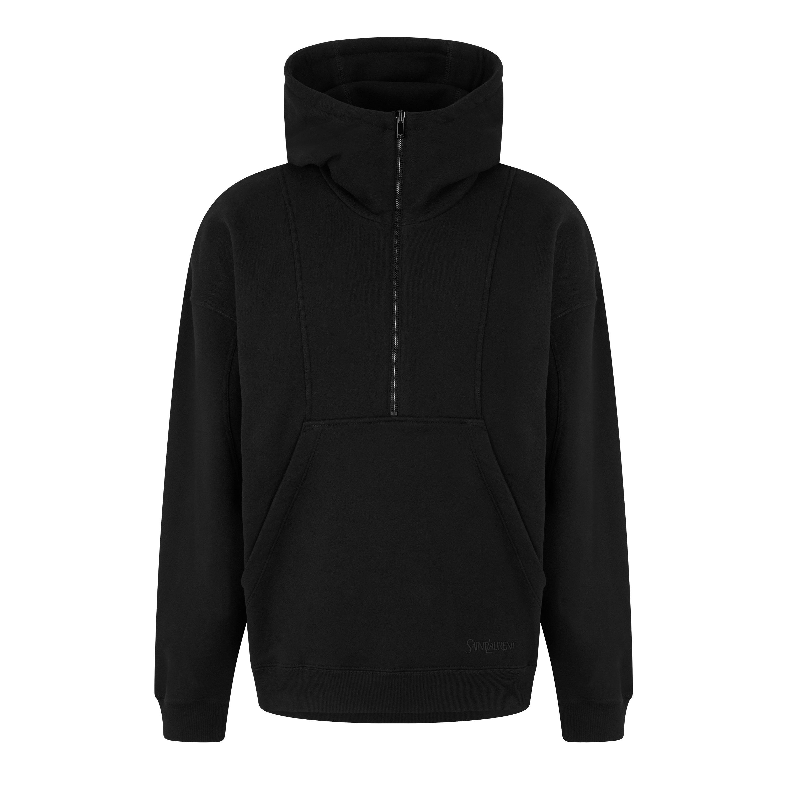 Noir - Saint Laurent - Half Zip Hoodie - 5