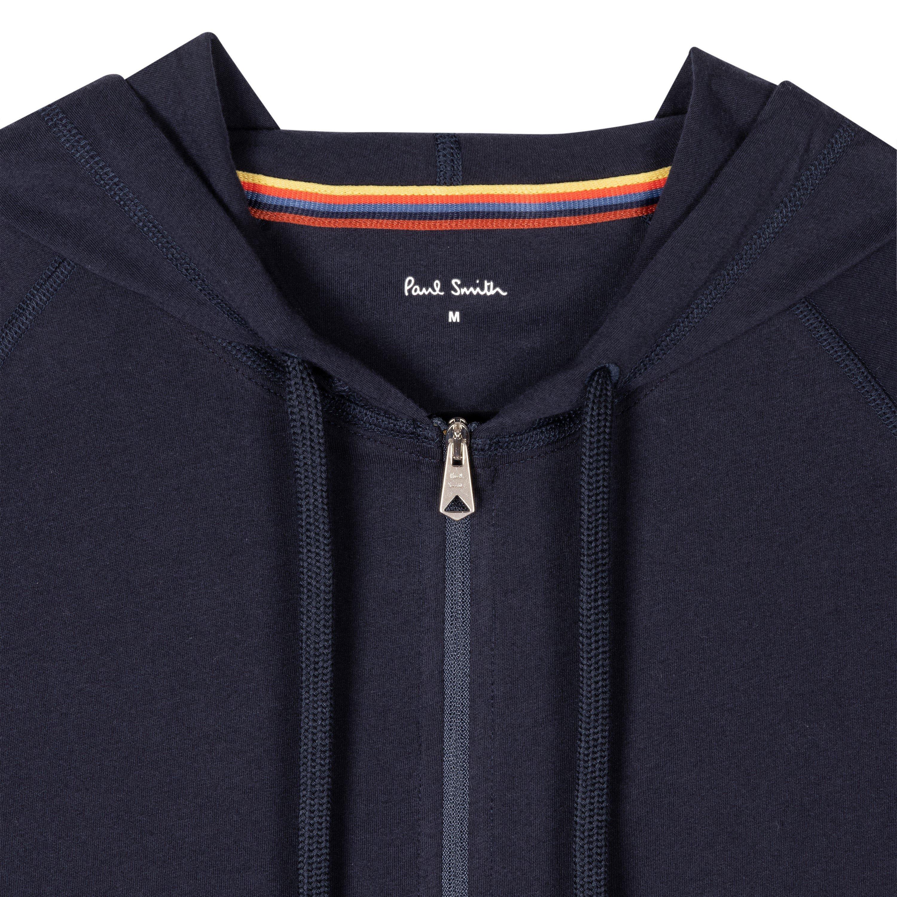 Marineblå 48 - Paul Smith - Men's Cotton Jersey Zip Hoodie - 2