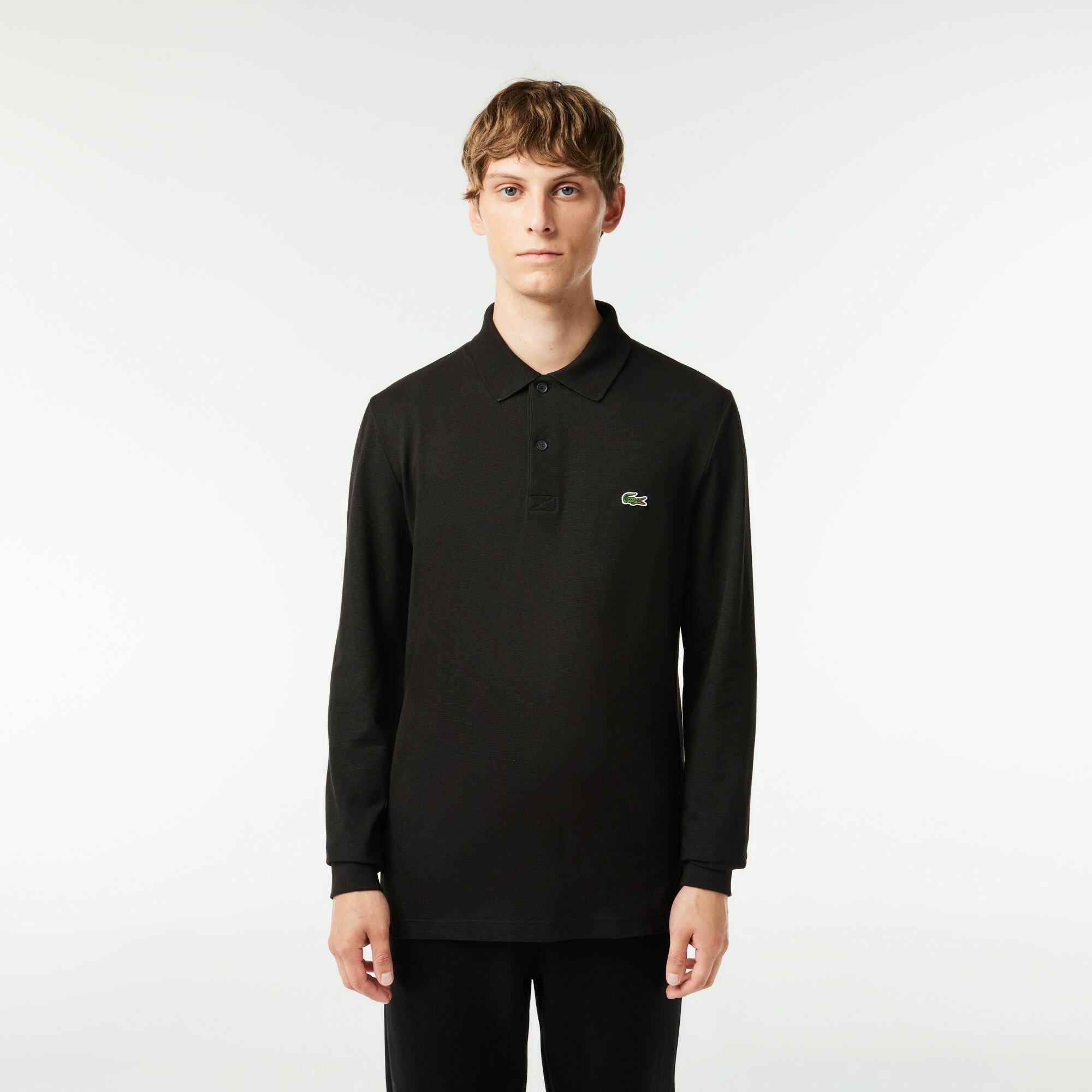 Nero - Lacoste - Men's Long-Sleeve Polo Shirt - 1